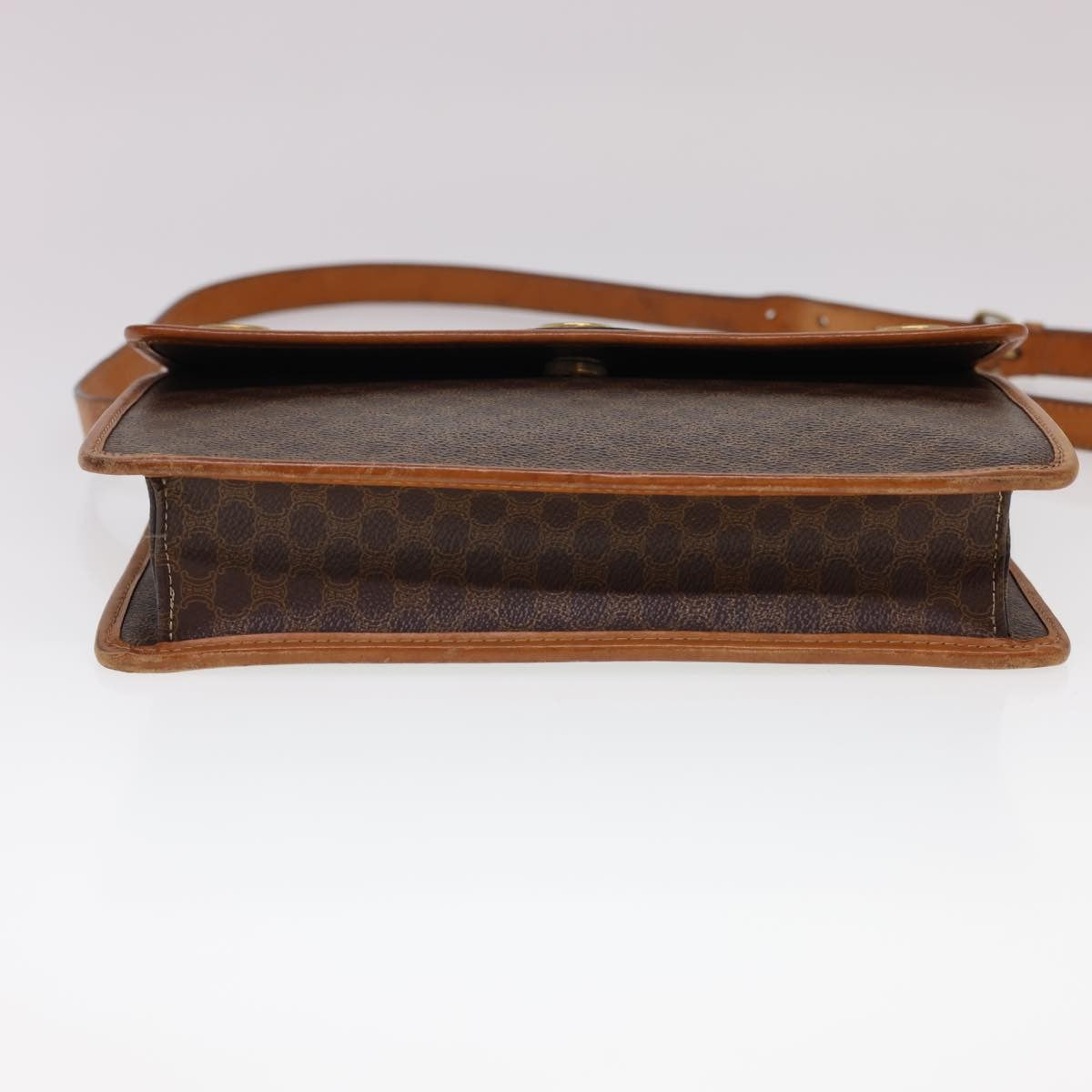 Celine Vintage Macadam Canvas And Leather Brown Canvas Shoulder Bag Bag (Pre-Owned)