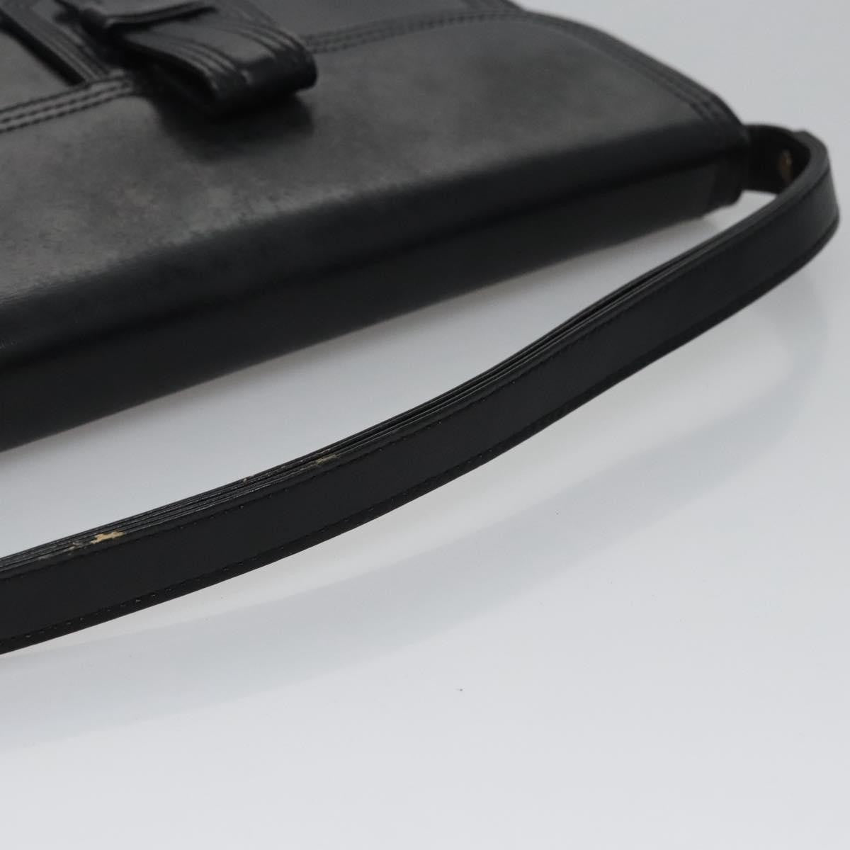 Saint Laurent Vintage Leather Black Leather Handbag (Pre-Owned)