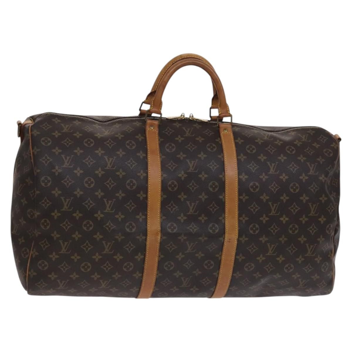Louis Vuitton Keepall Bandouliere Monogram Canvas Brown Canvas Travel Bag Bag (Pre-Owned)