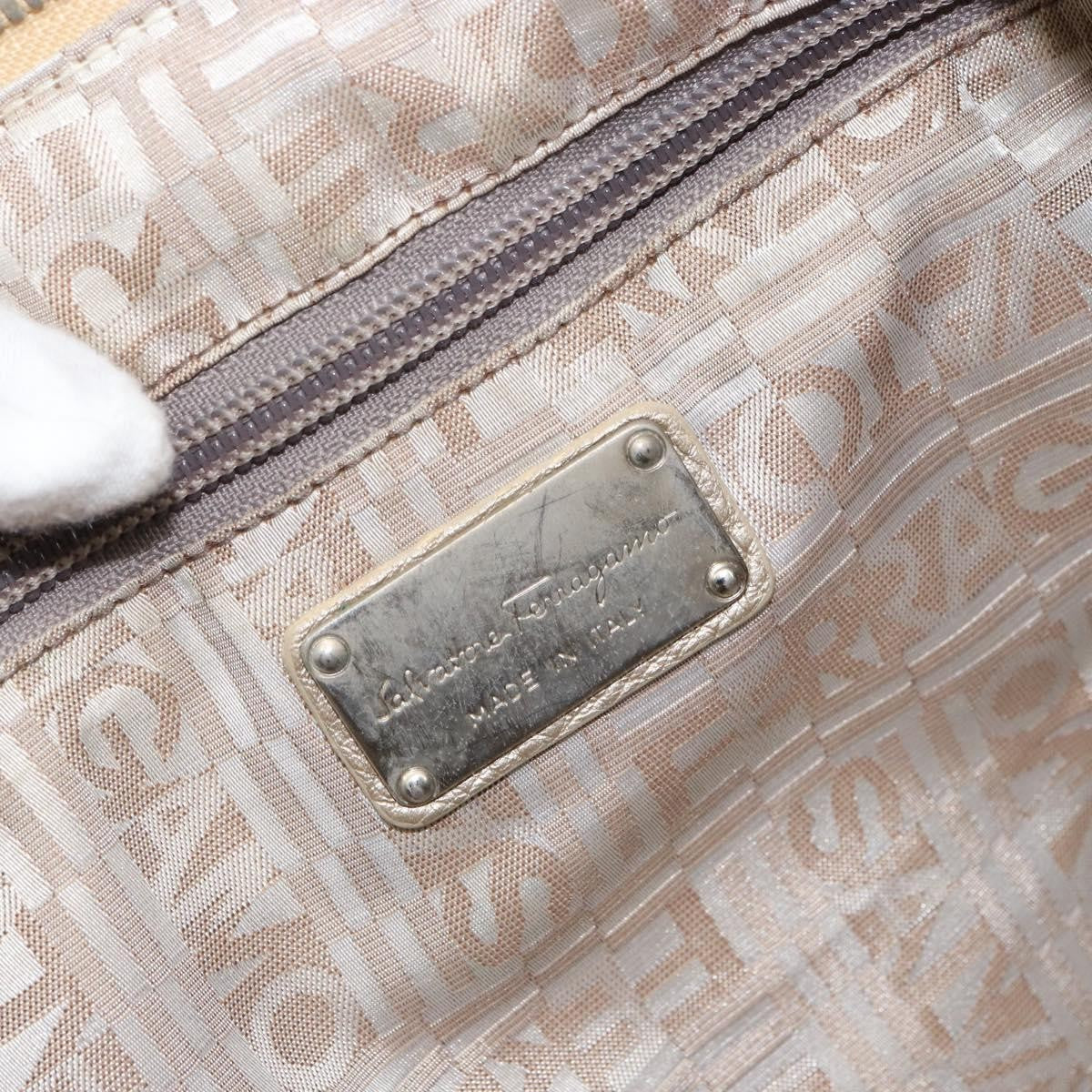 Salvatore Ferragamo Gancini Leather Gold Leather Handbag (Pre-Owned)