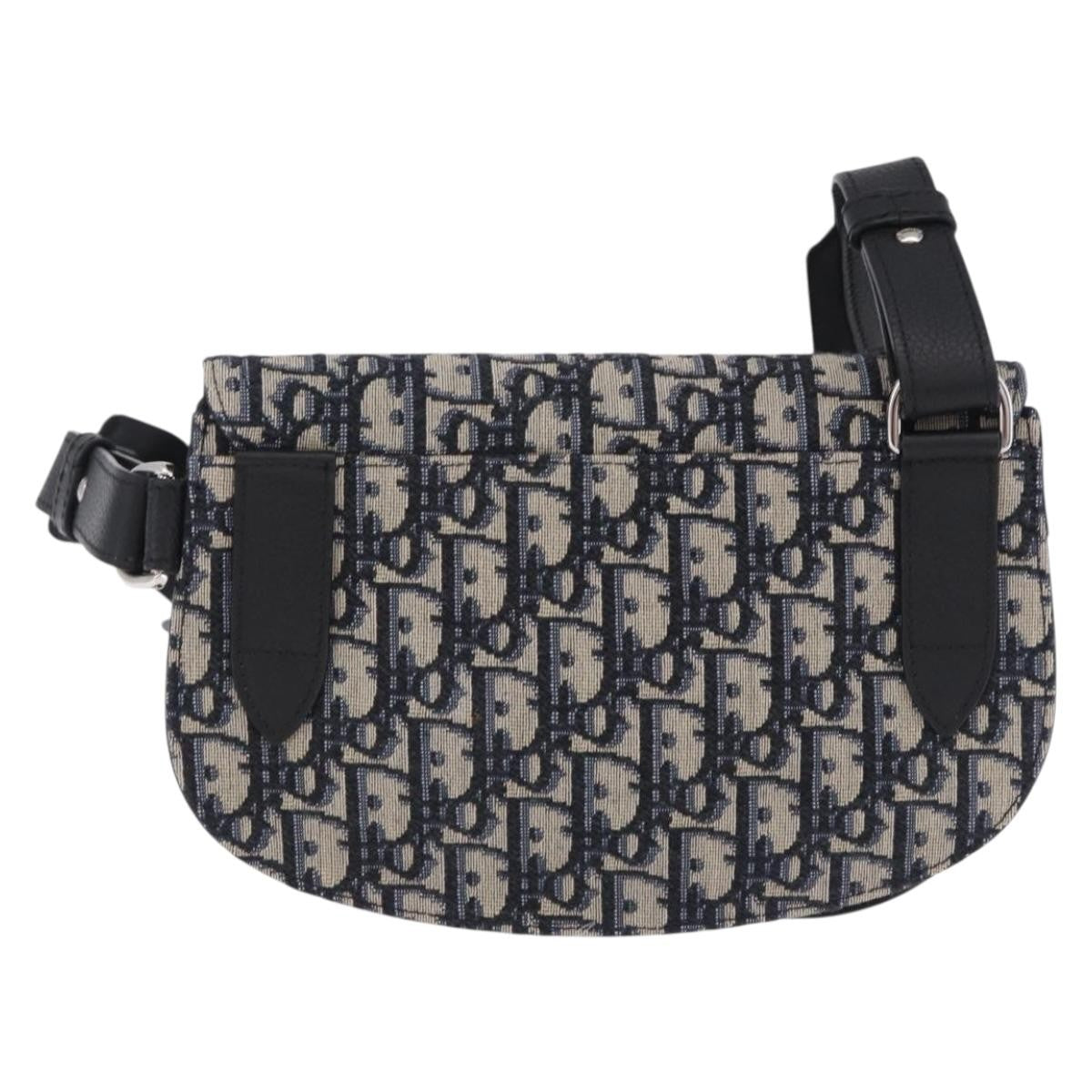 Christian Dior Saddle Messenger Oblique Canvas Navy Canvas Clutche & Pouche Bag (Pre-Owned)