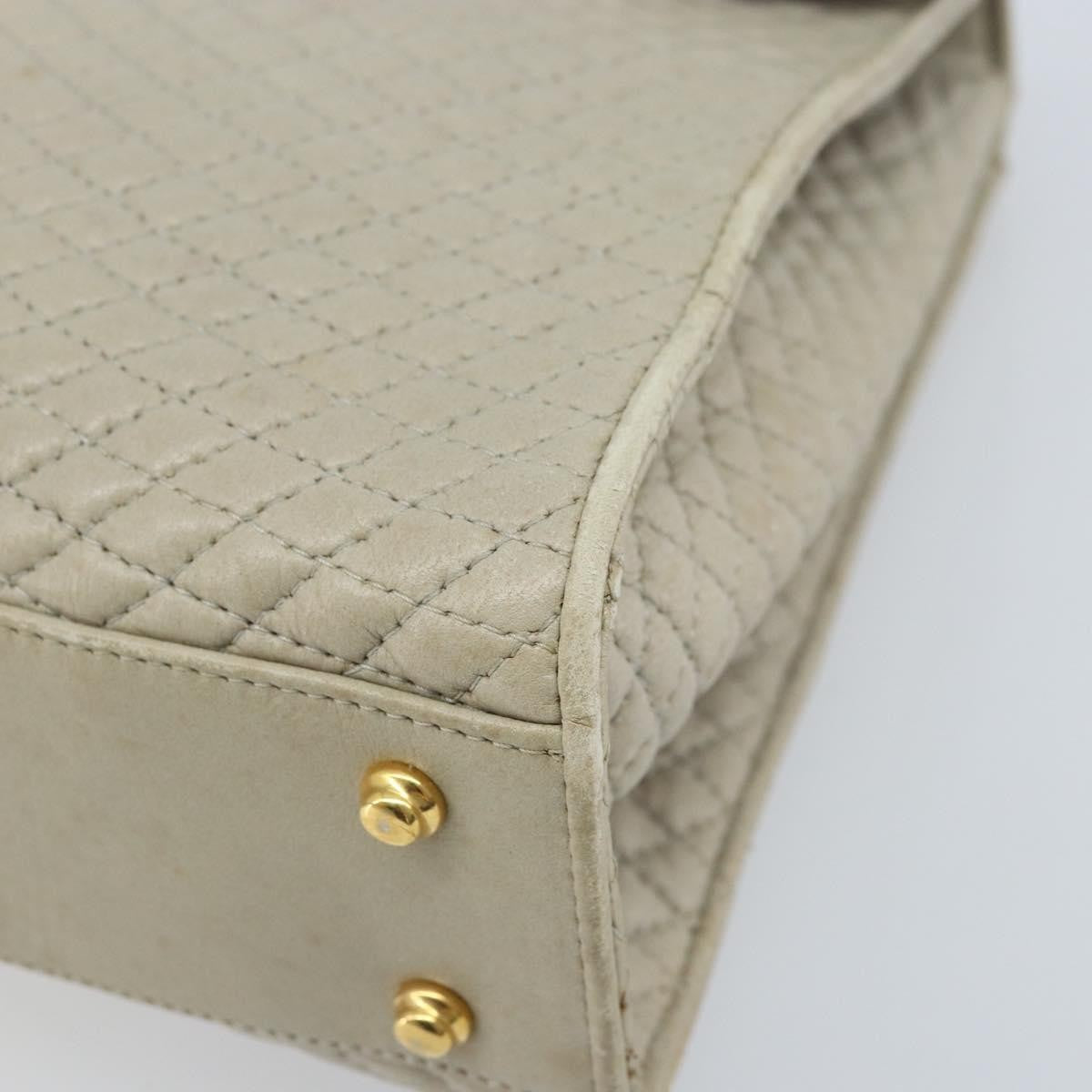 Bally Vintage Leather Beige Leather Handbag (Pre-Owned)