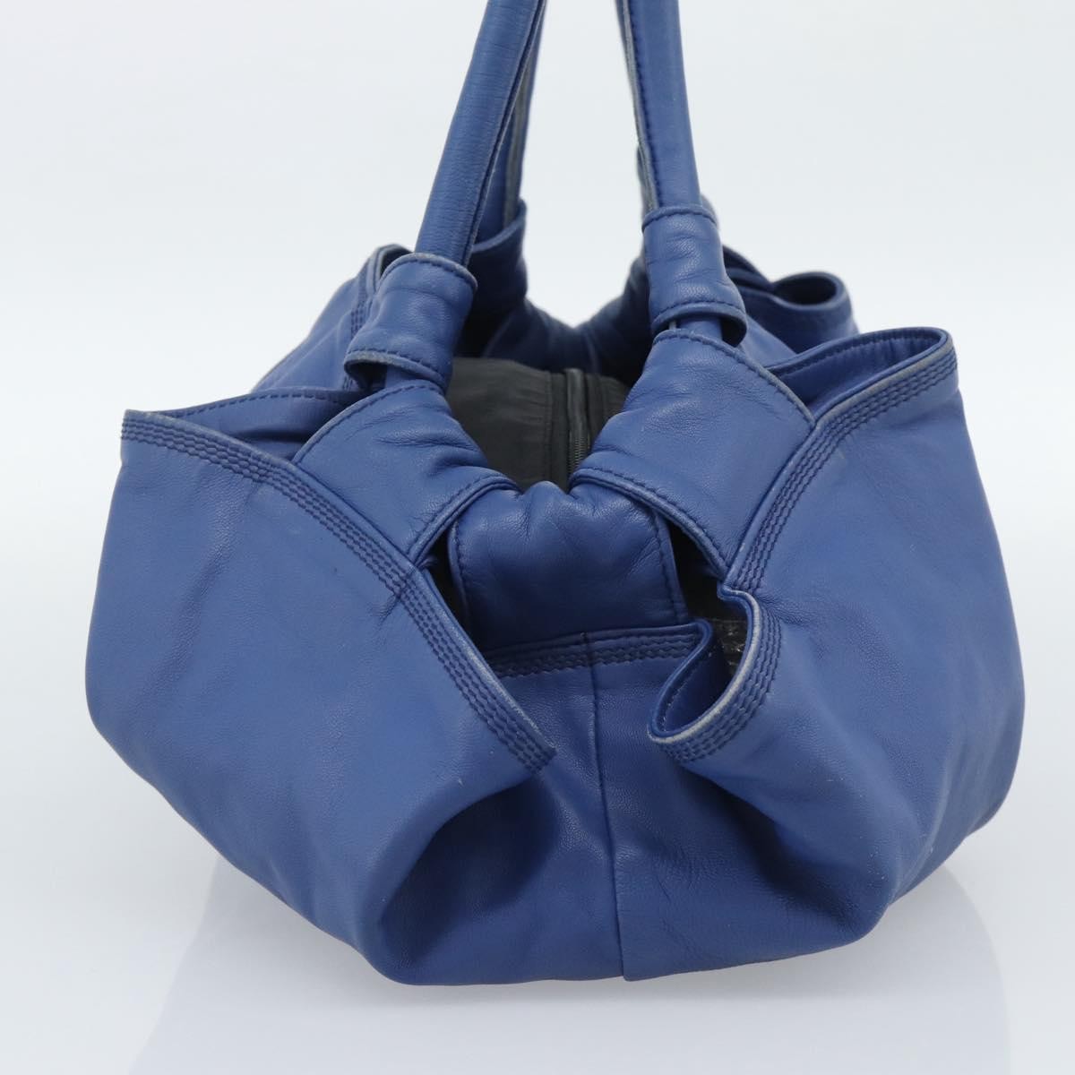 Loewe Anagram Logo Nappa Aire Hand Leather Blue Leather Handbag (Pre-Owned)
