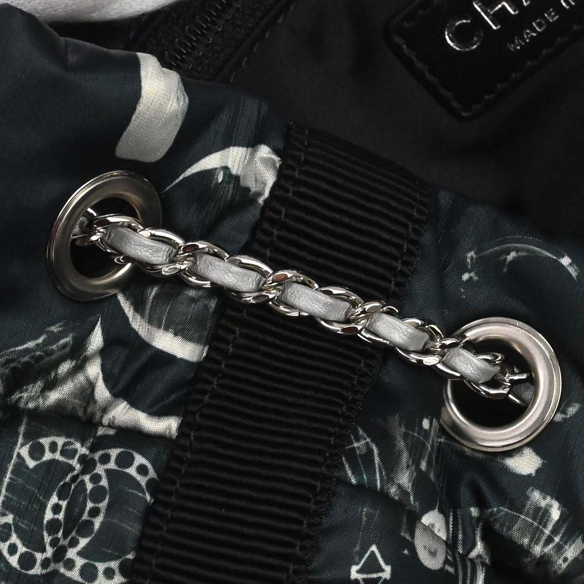 Chanel Astronaut Essentials Sequin Embellished Printed Nylon Navy Nylon Backpack Bag (Pre-Owned)