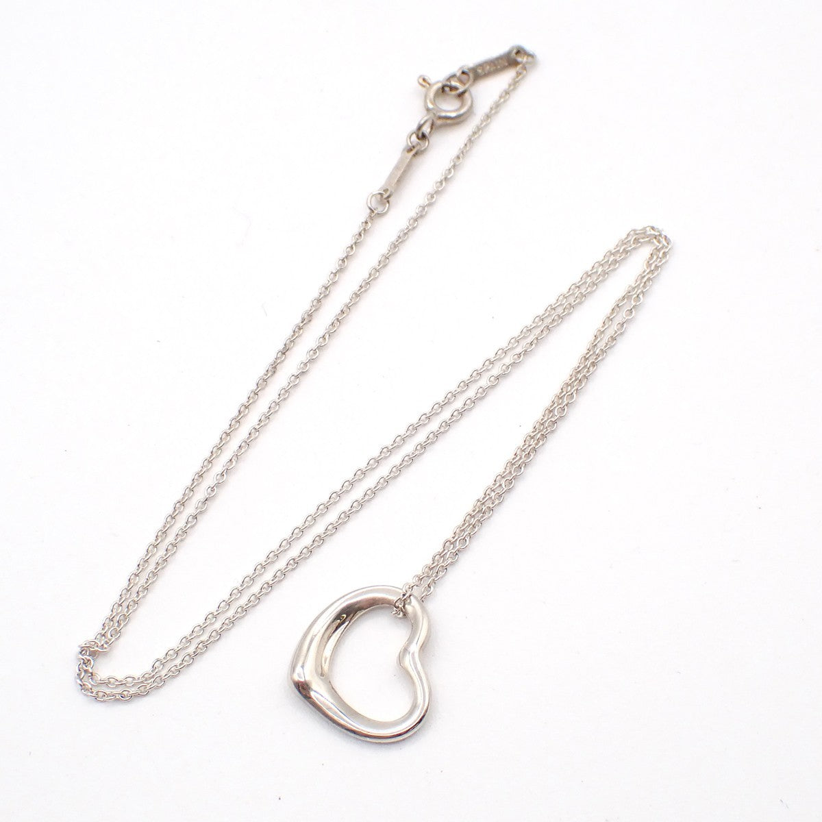 Tiffany & Co. Elsa Peretti Open Heart Pendant Sterling Silver Silver Silver Necklace Jewelry (Pre-Owned)