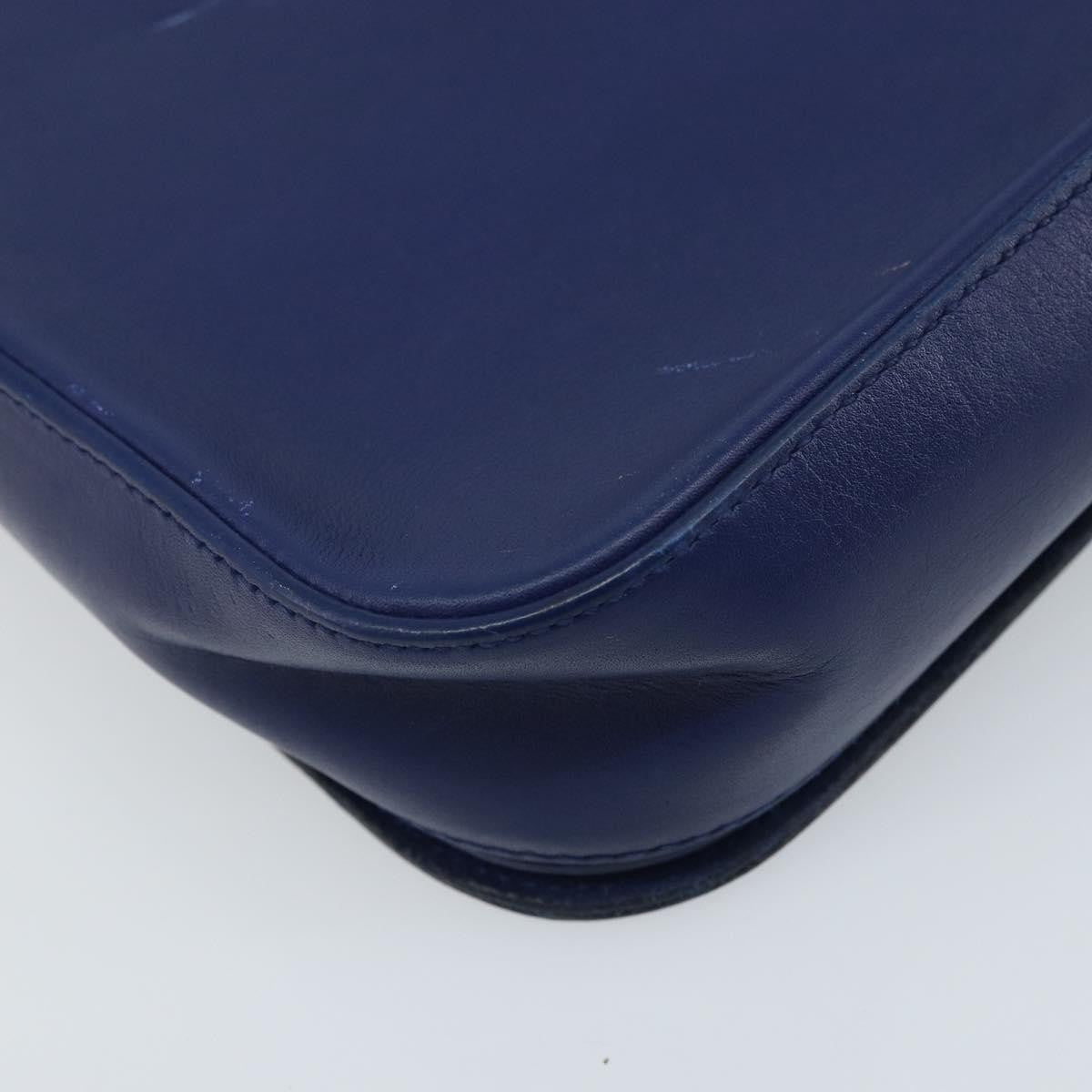 Saint Laurent Chyc Flap Leather Blue Leather Shoulder Bag Bag (Pre-Owned)