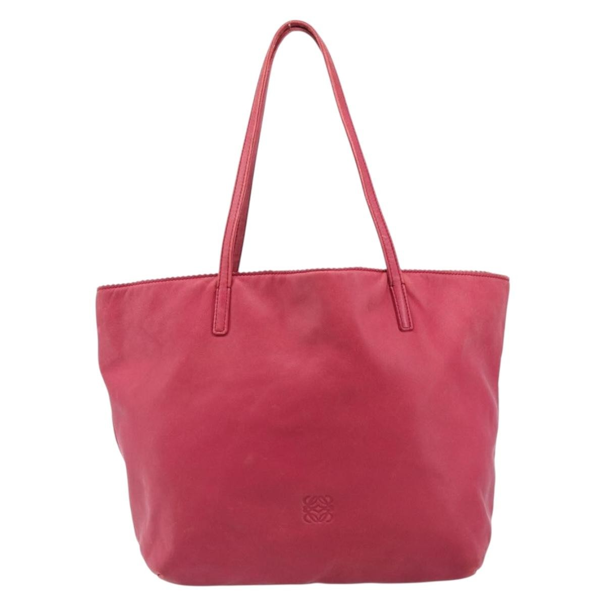 Loewe Tote Leather Pink Leather Tote Bag Bag (Pre-Owned)