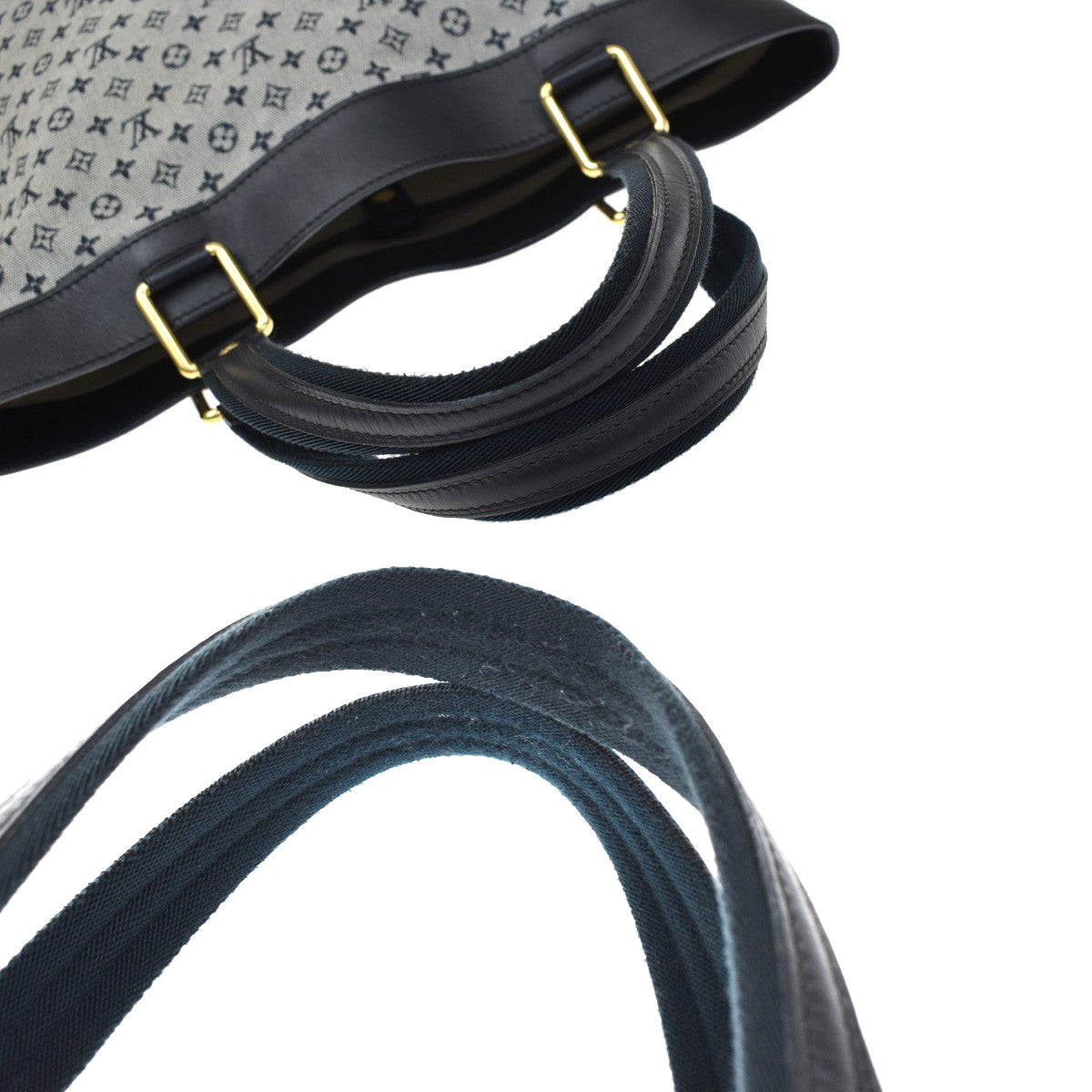 Louis Vuitton Lucille Mini Lin Blue Canvas Handbag (Pre-Owned)