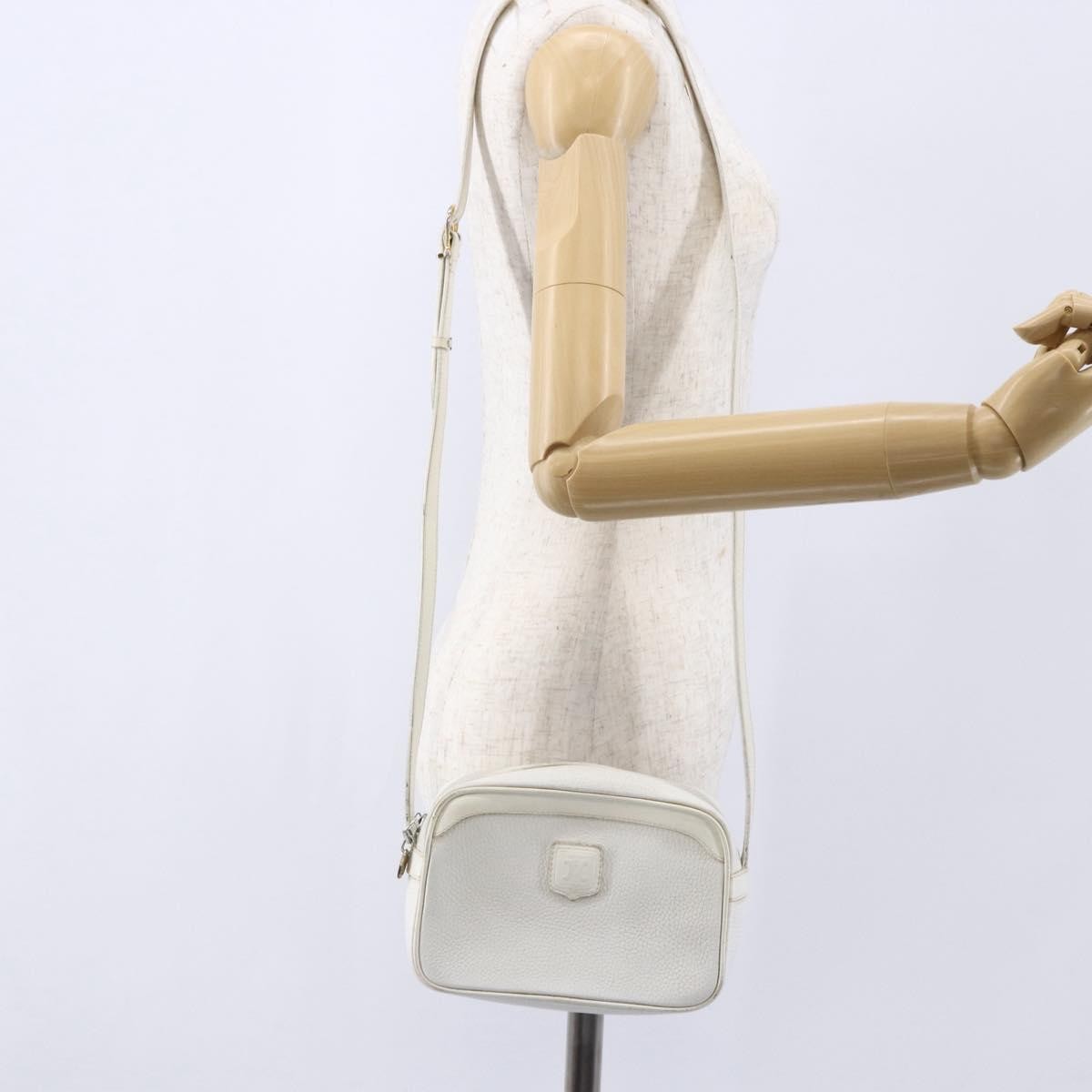 Celine Vintage Leather White Leather Shoulder Bag Bag (Pre-Owned)
