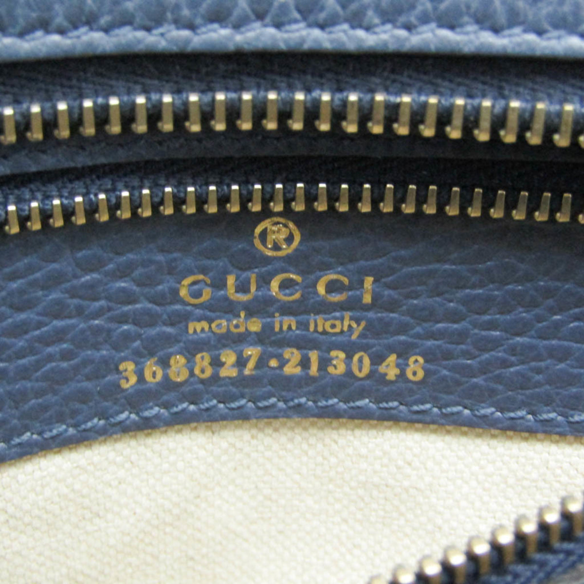 Gucci Swing Leather Blue Leather Tote Bag Bag (Pre-Owned)