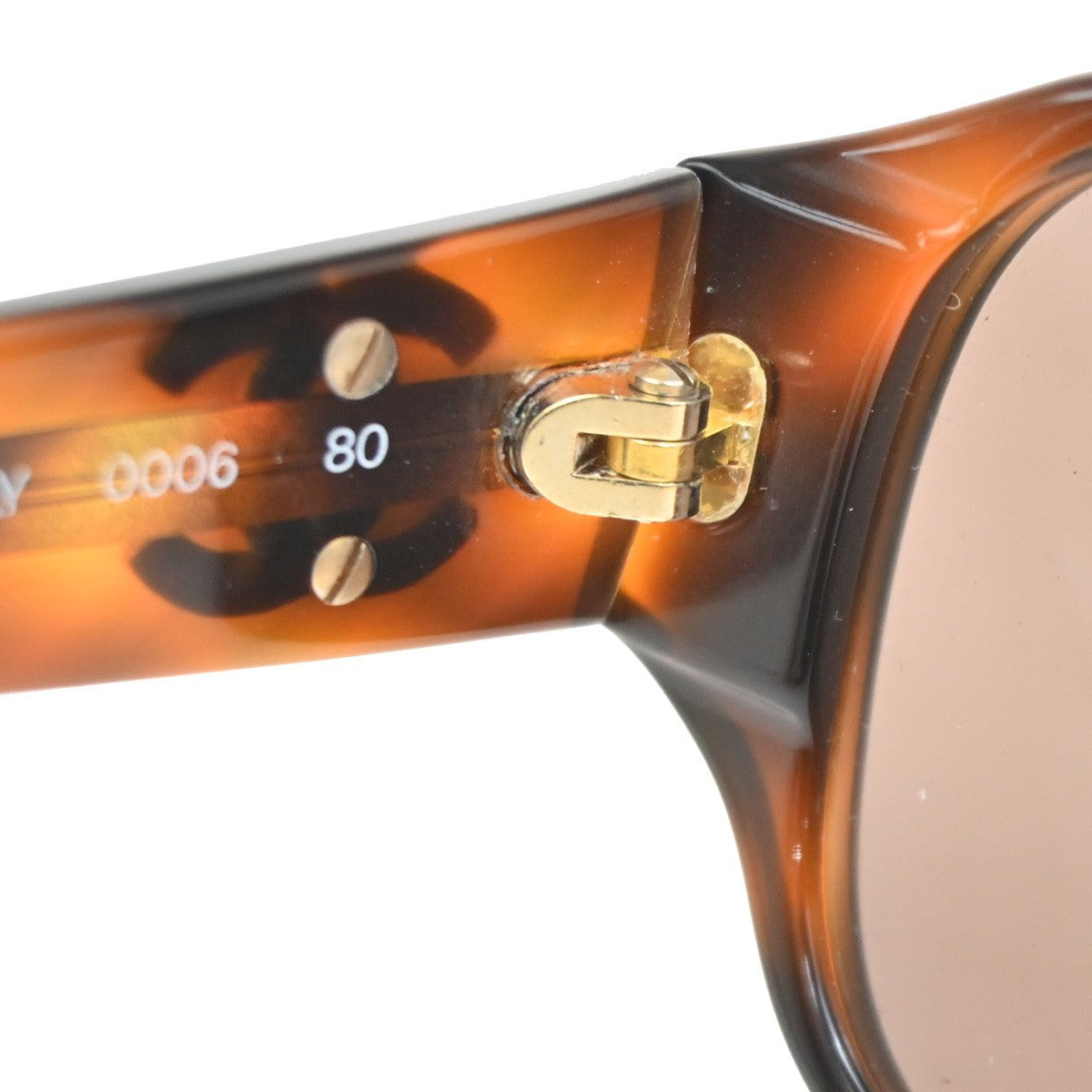Chanel Logo Cc Plastic Brown Plastic Sunglasse Accessory (Pre-Owned)