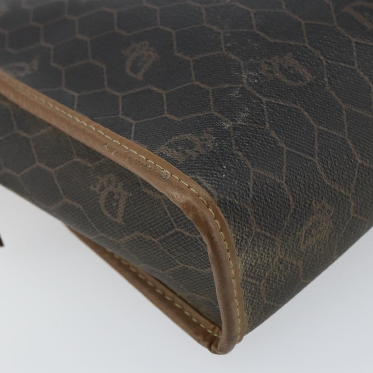 Christian Dior Vintage Honeycomb Zip Canvas And Leather Black Canvas Clutche & Pouche Bag (Pre-Owned)