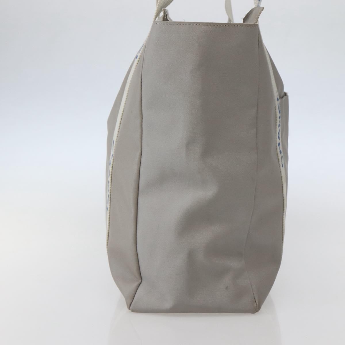 Chanel Sport Line Nylon Gray Nylon Tote Bag Bag (Pre-Owned)