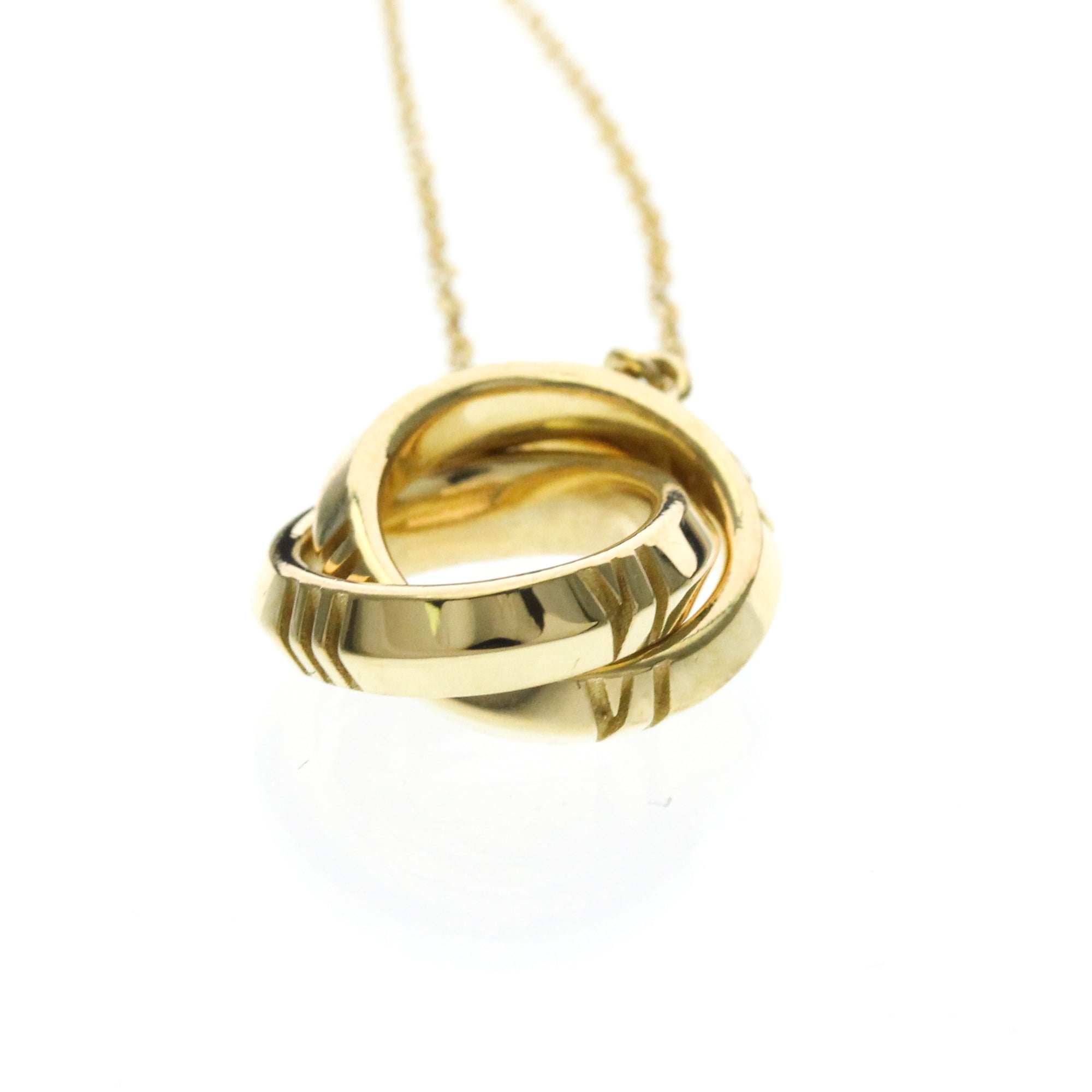 Tiffany & Co. Atlas X Closed Interlocking Pendant 18K Yellow Gold Gold Yellow_Gold Necklace Jewelry (Pre-Owned)