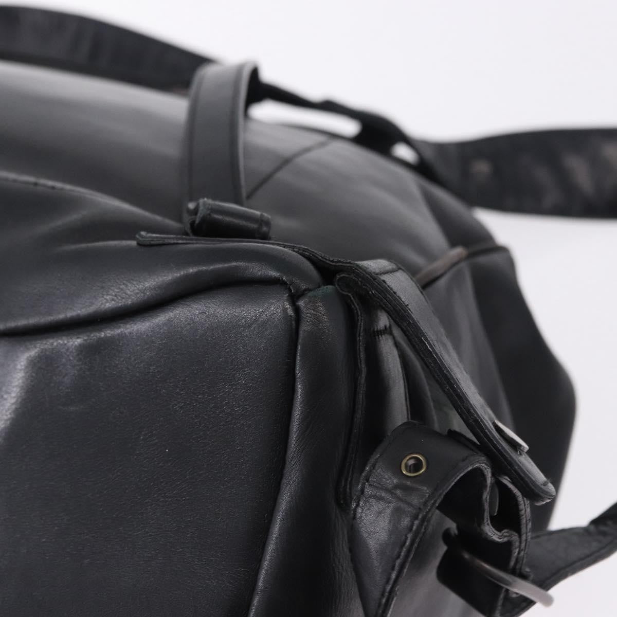 Bottega Veneta Intrecciato Leather Black Leather Backpack Bag (Pre-Owned)