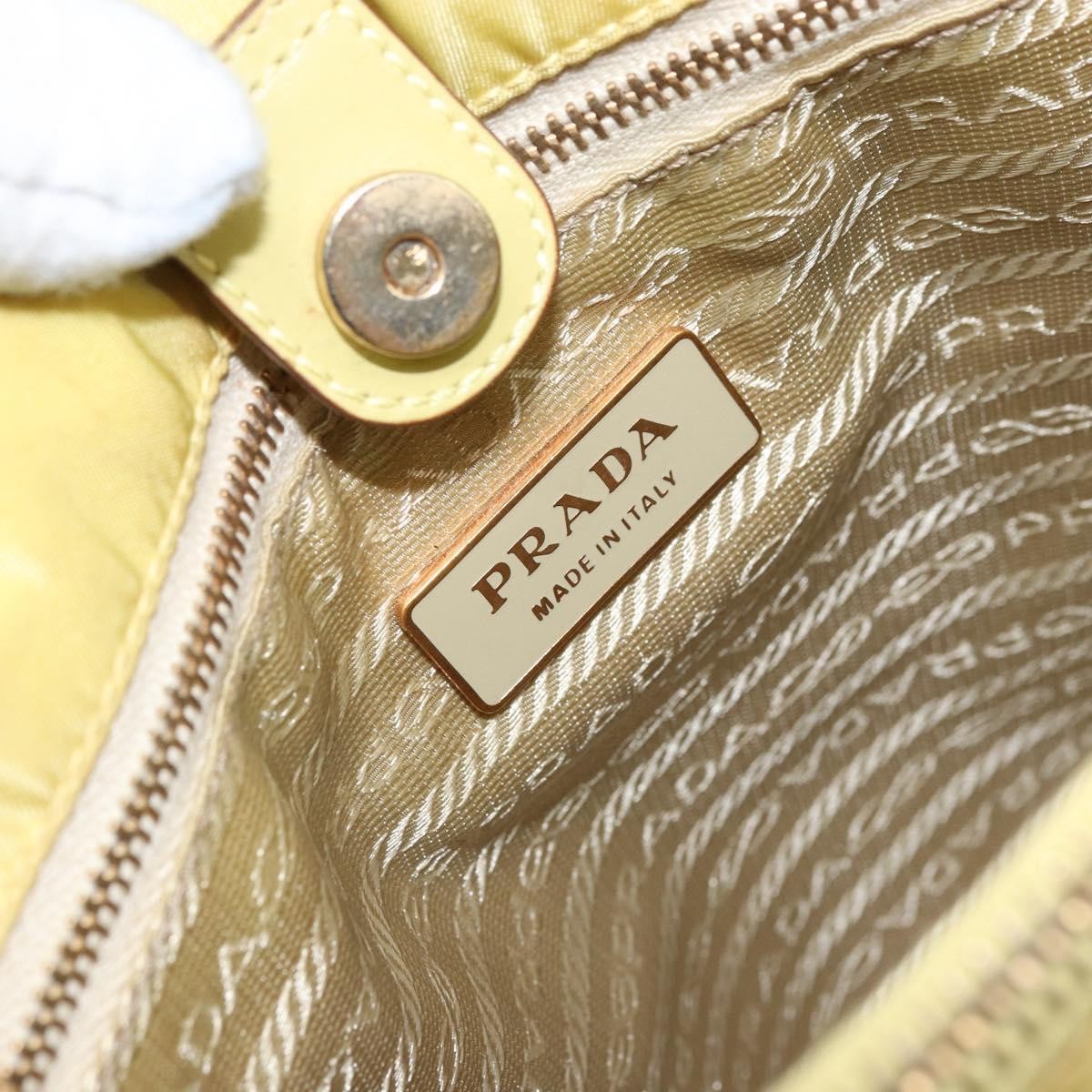 Prada Vintage Tote Nylon Yellow Nylon Tote Bag Bag (Pre-Owned)
