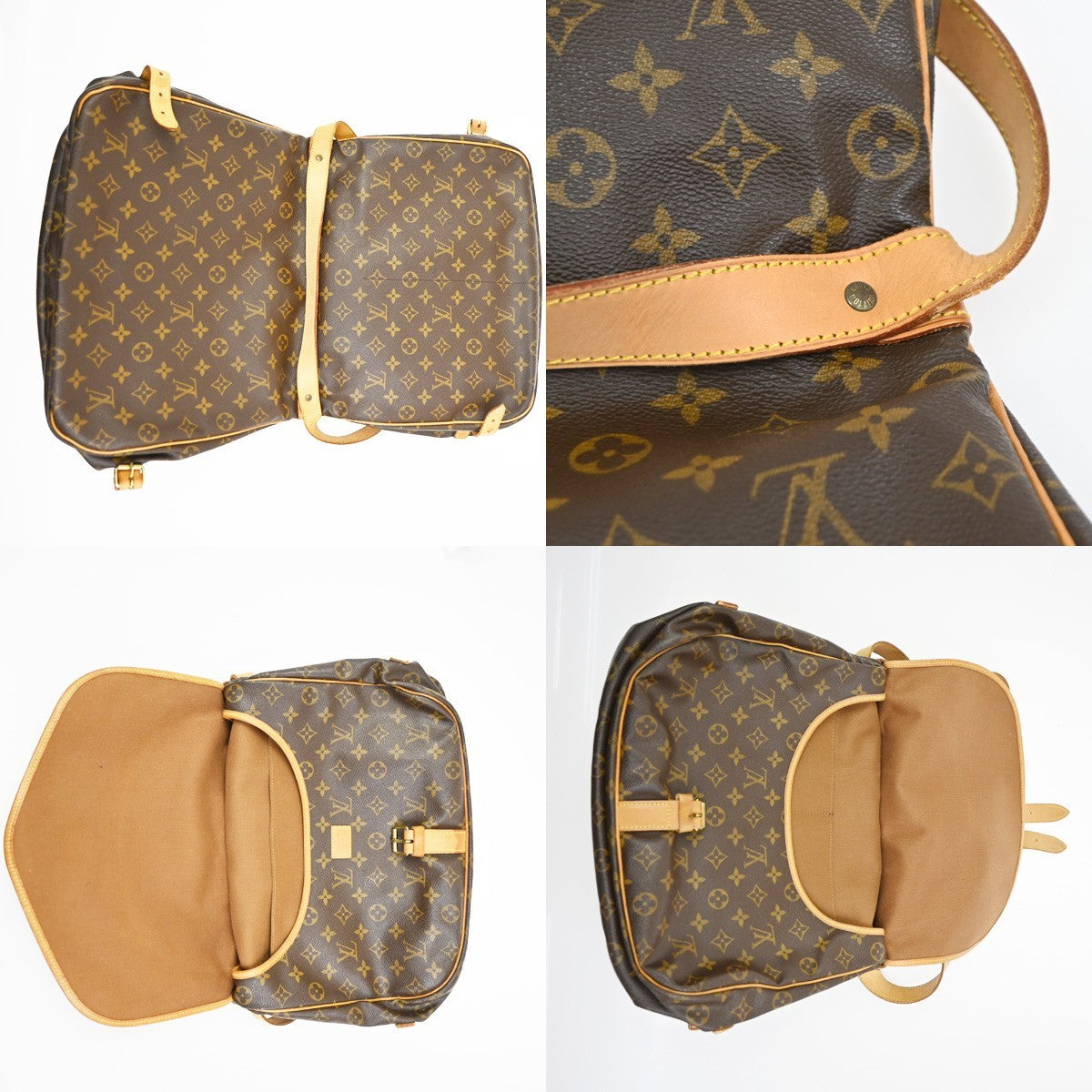 Louis Vuitton Saumur Monogram Brown Canvas Shoulder Bag Bag (Pre-Owned)