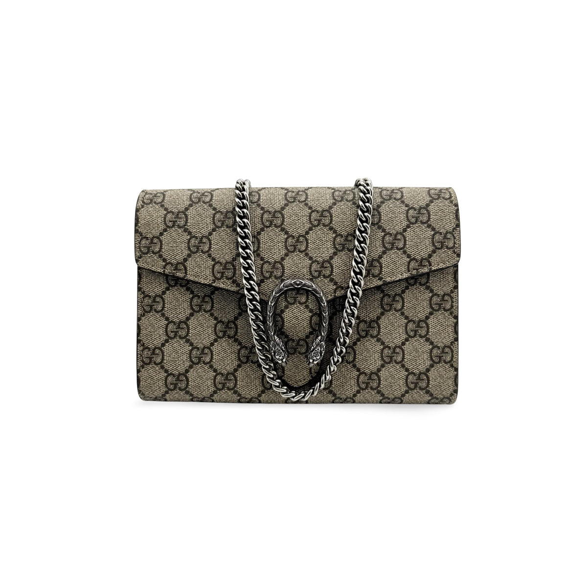 Gucci Dionysus Chain Gg Coated Canvas Brown Canvas Crossbody Bag Bag (Pre-Owned)