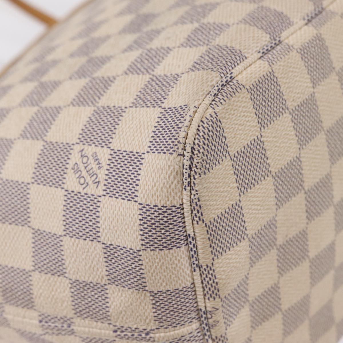 Louis Vuitton Neverfull Damier White Canvas Tote Bag Bag (Pre-Owned)