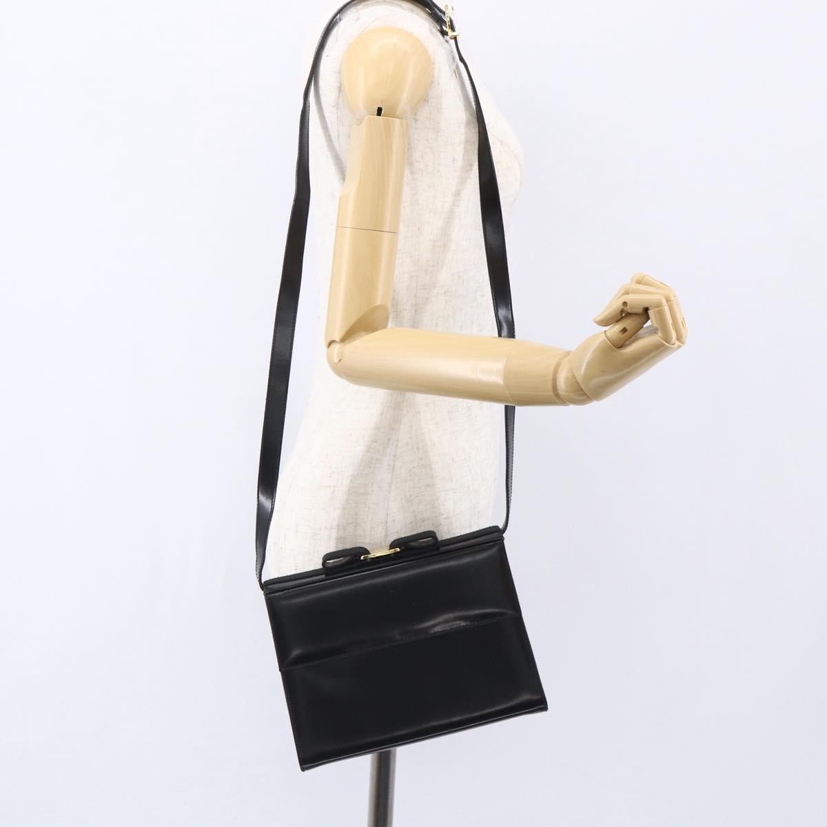 Salvatore Ferragamo Vala Leather Black Leather Shoulder Bag Bag (Pre-Owned)