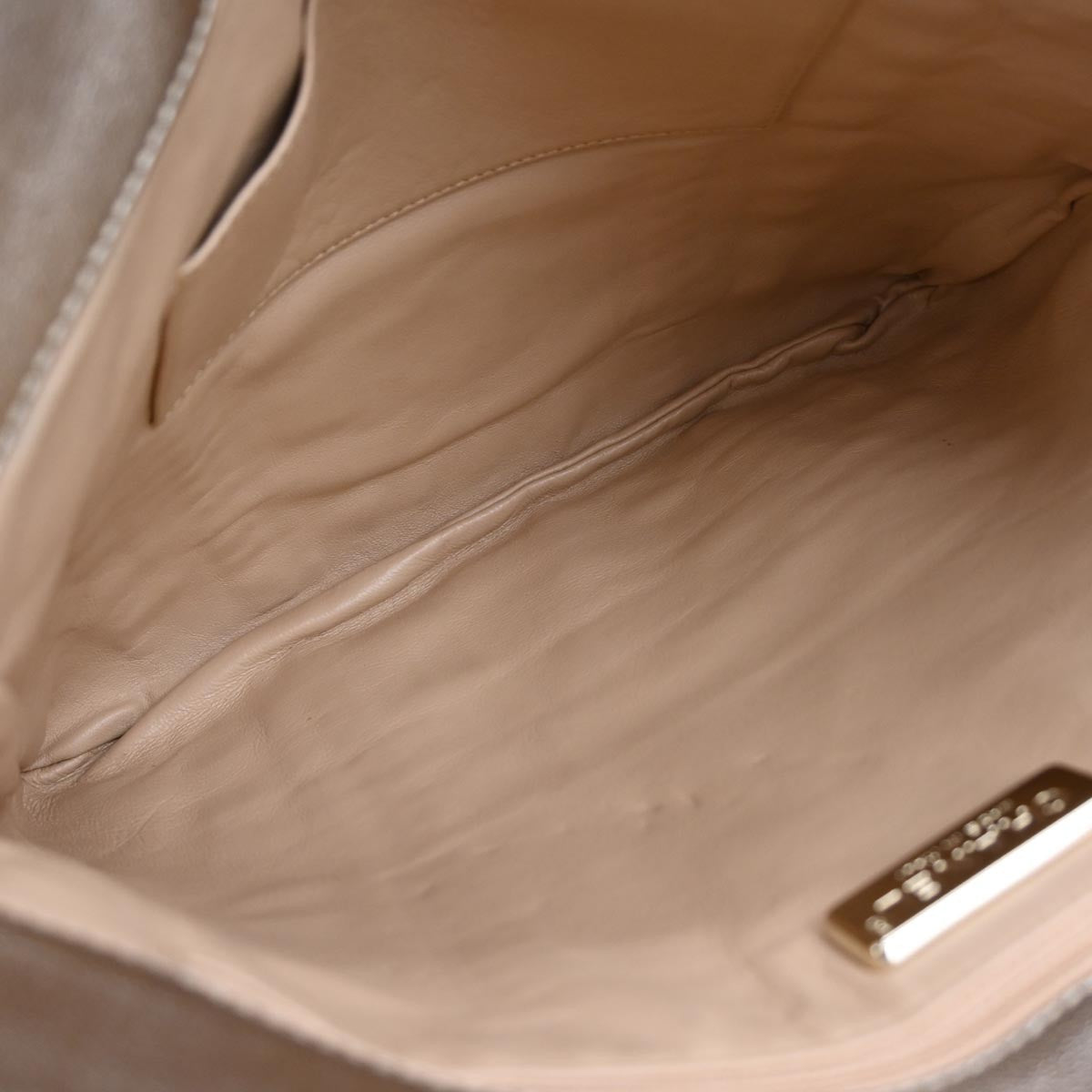 Chanel Luxe Ligne Zipped Tote Leather Gold Leather Tote Bag Bag (Pre-Owned)