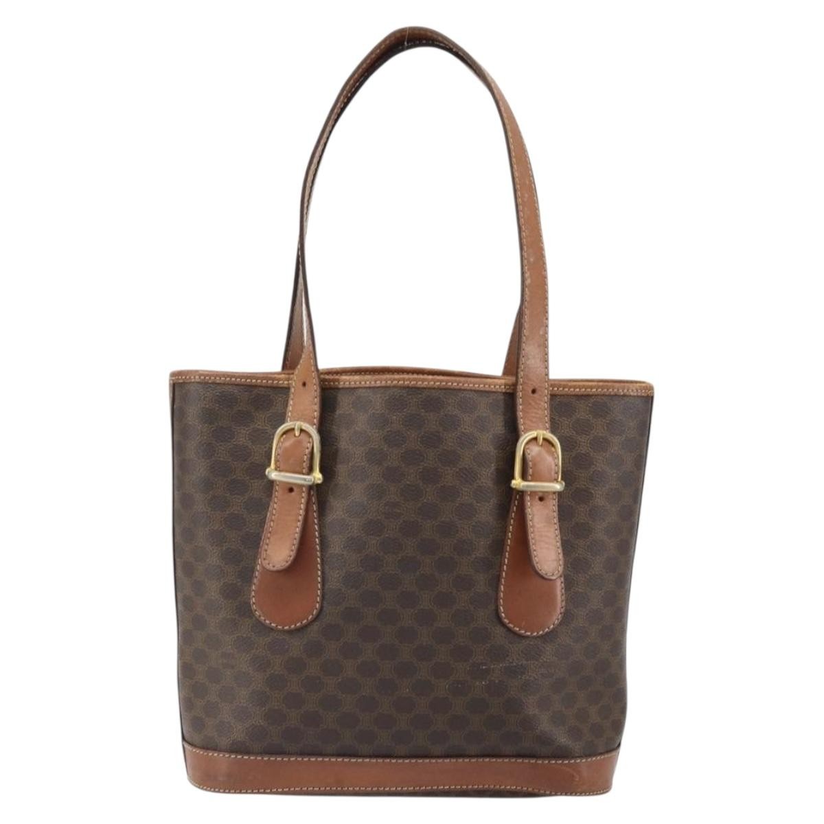 Celine Vintage Macadam Canvas Brown Canvas Shoulder Bag Bag (Pre-Owned)