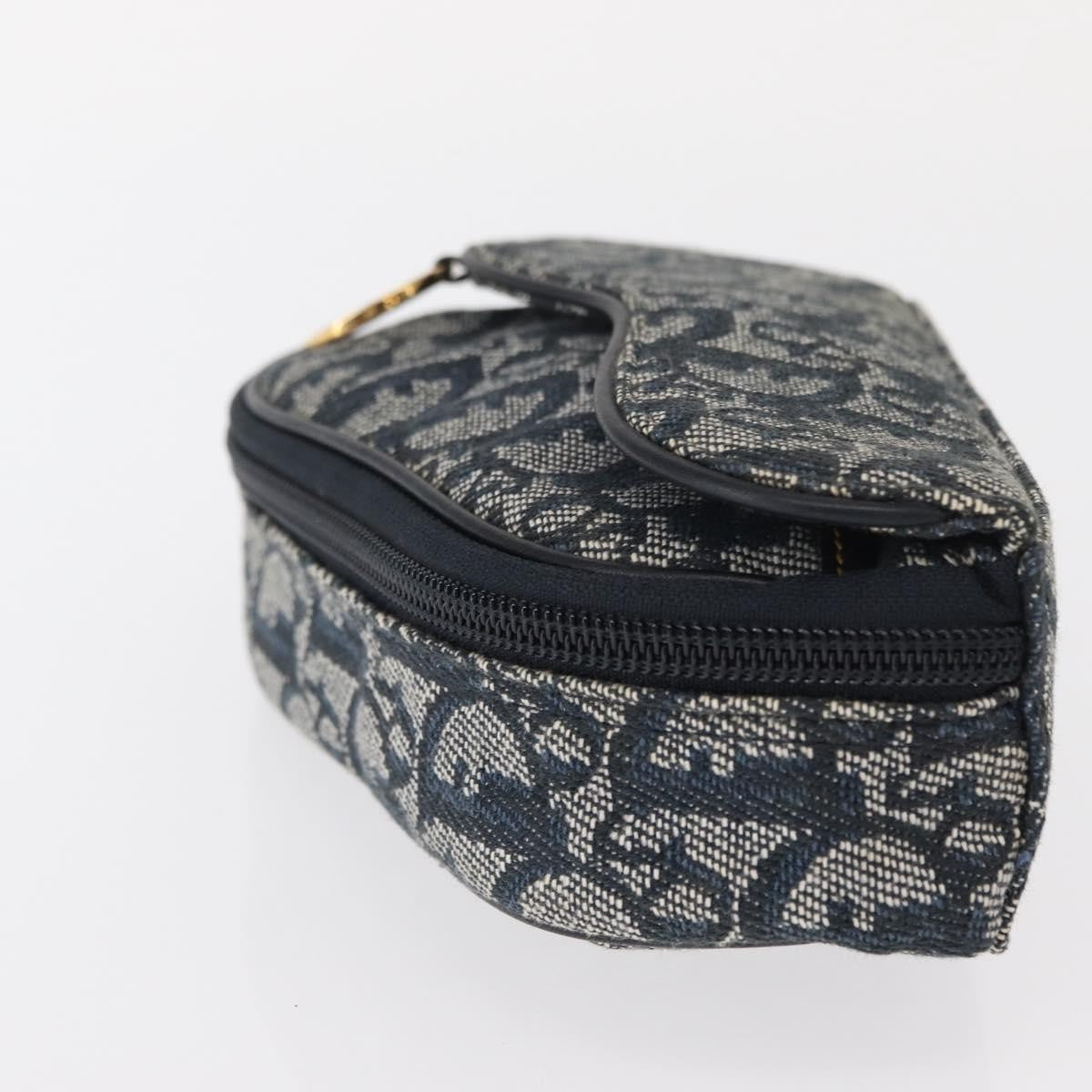 Christian Dior Saddle Zip Diorissimo Canvas Blue Canvas Clutche & Pouche Bag (Pre-Owned)