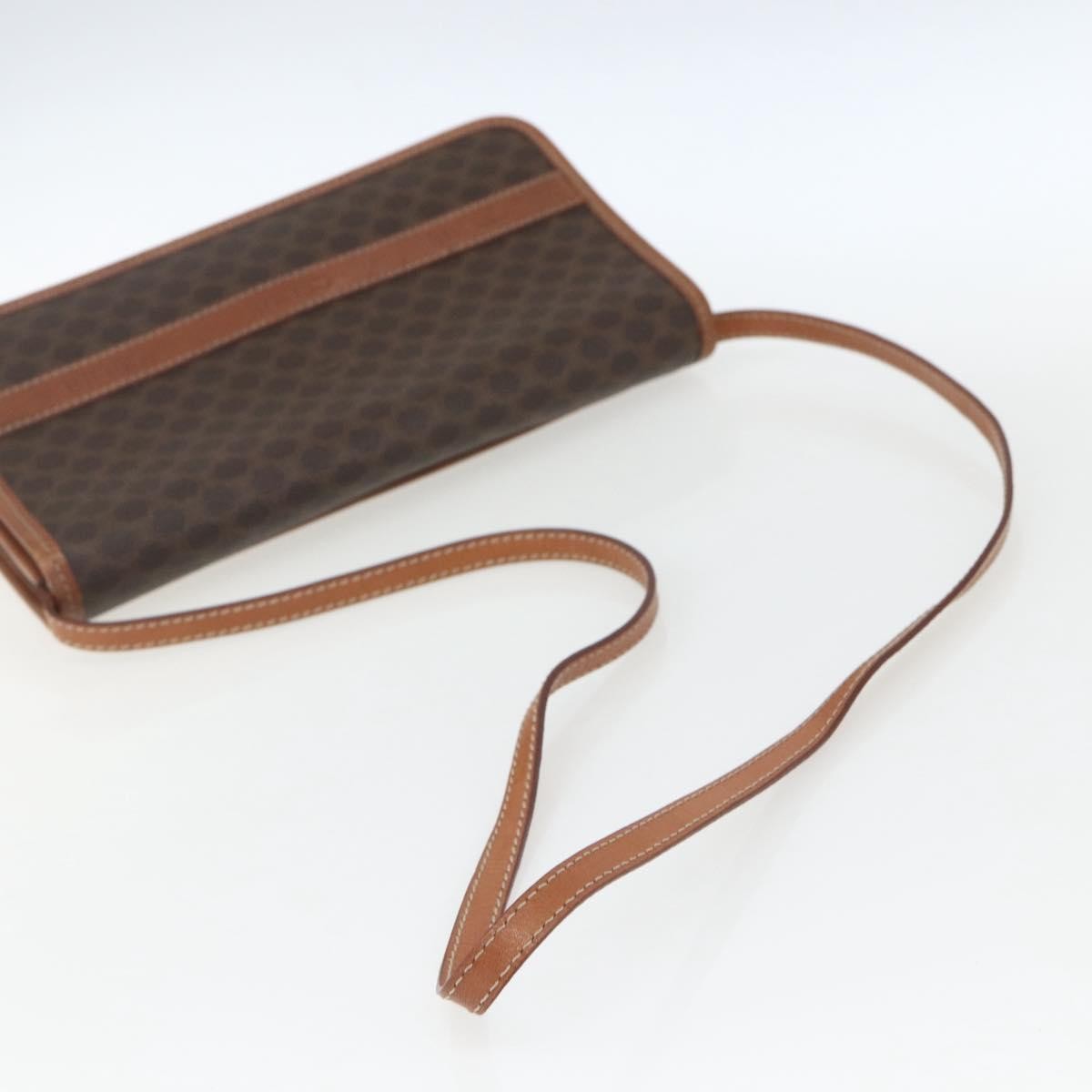 Celine Vintage Macadam Canvas And Leather Brown Canvas Shoulder Bag Bag (Pre-Owned)