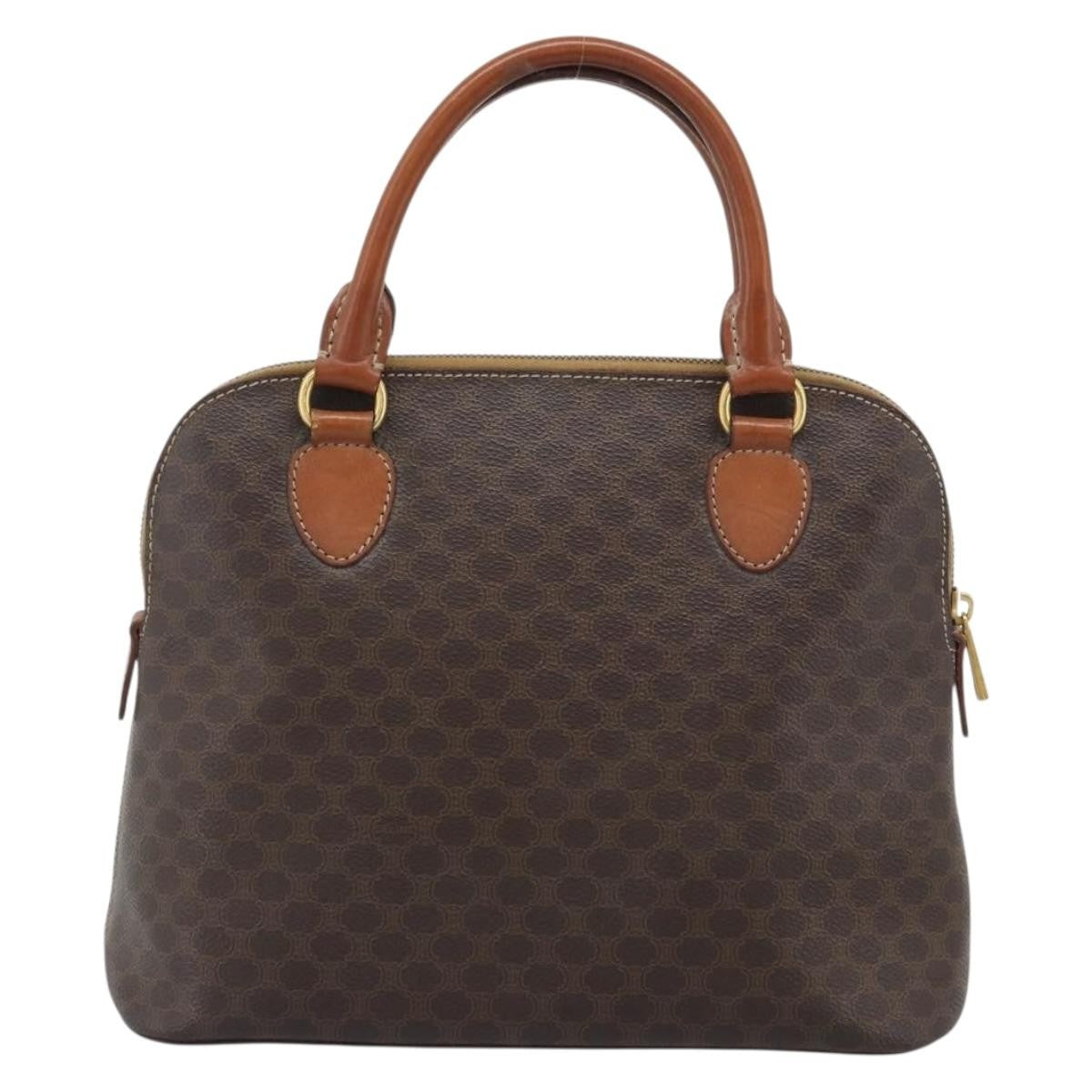 Celine Vintage Handbag Toile Céline Brown Pvc Handbag (Pre-Owned)