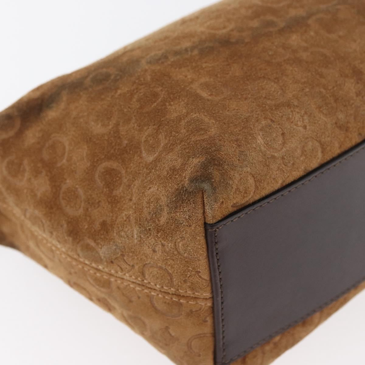 Celine C Macadam Suede Brown Suede Handbag (Pre-Owned)