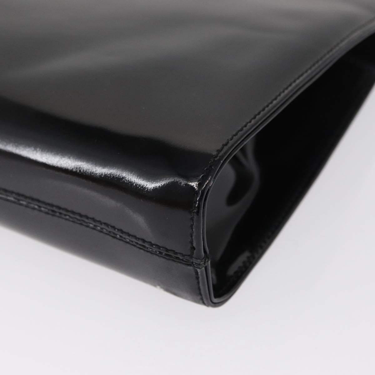 Salvatore Ferragamo Vintage Gancini Chain Patent Leather Black Patent_Leather Shoulder Bag Bag (Pre-Owned)