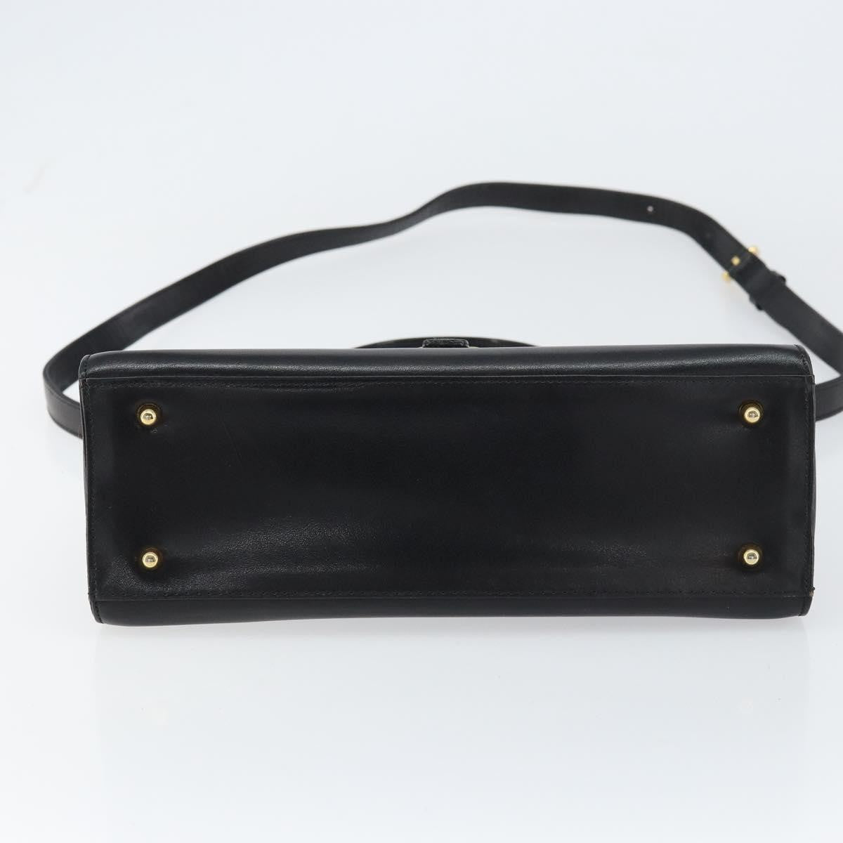 Valentino Garavani Vintage Leather Black Leather Handbag (Pre-Owned)