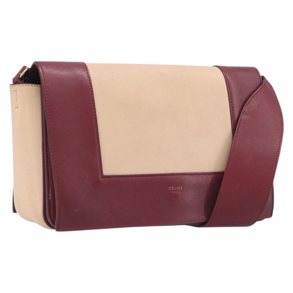 Celine Frame Leather Beige Leather Shoulder Bag Bag (Pre-Owned)