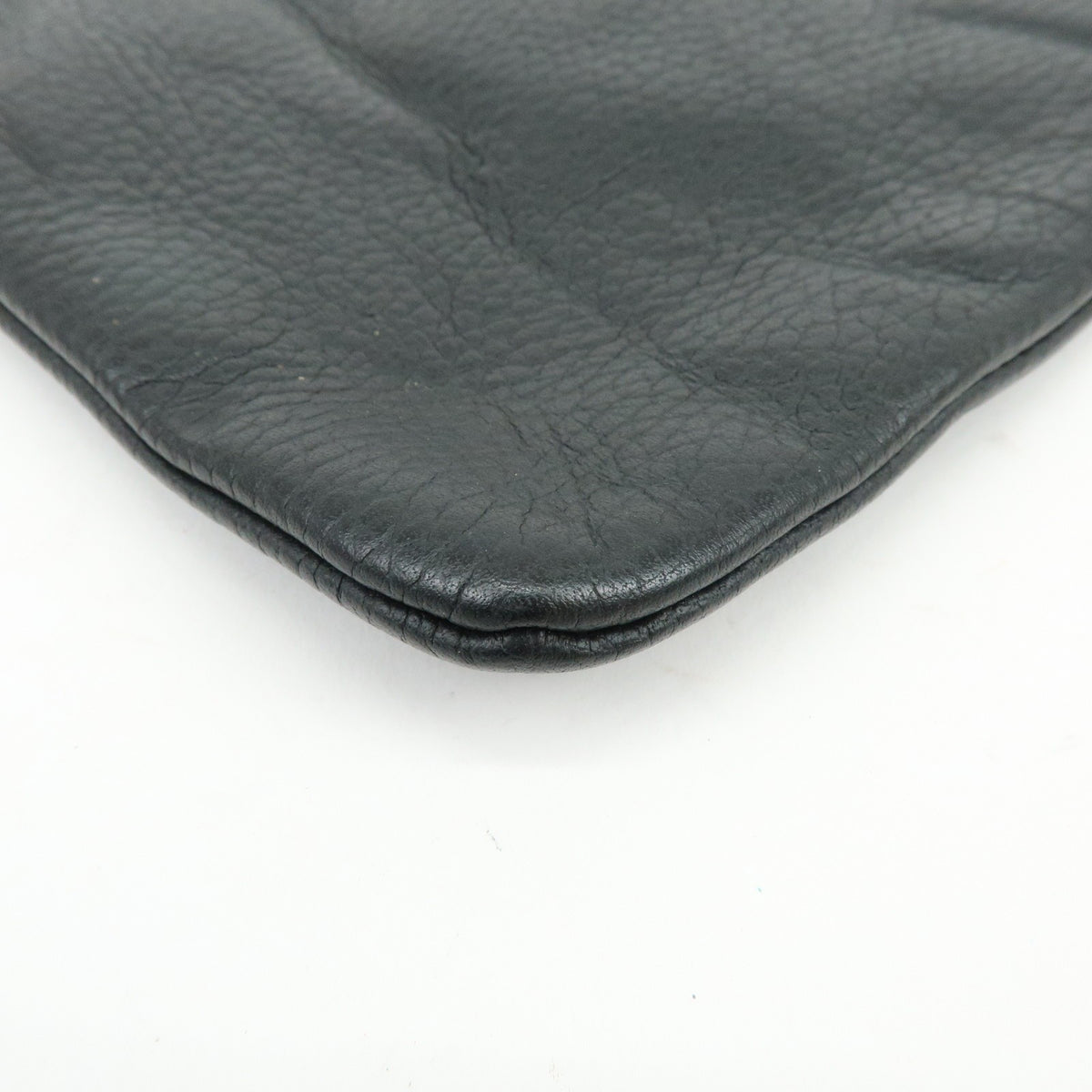Gucci Bamboo Zip Pouch (Outlet) Leather Black Leather Clutche & Pouche Bag (Pre-Owned)