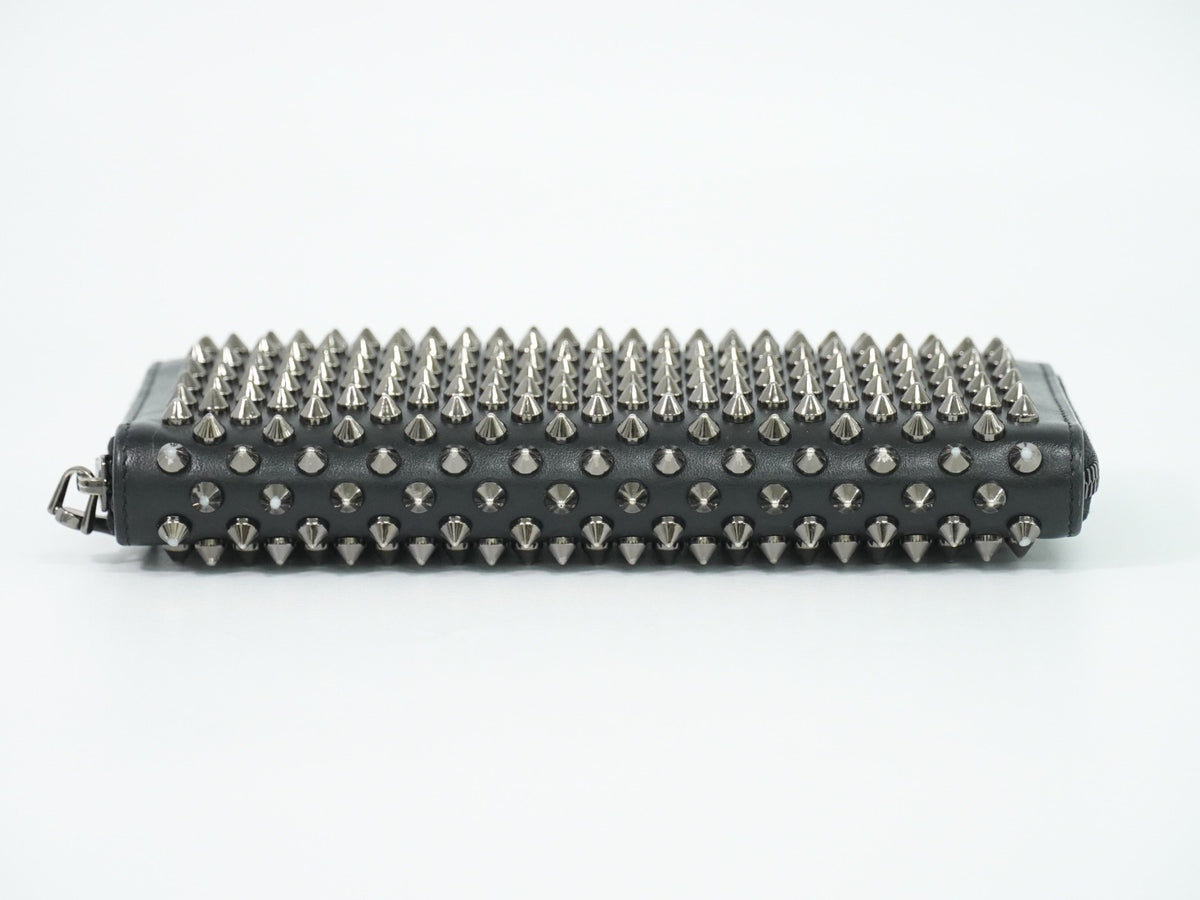 Christian Louboutin Panettone Spiked Leather Black Leather Wallets Accessory (Pre-Owned)