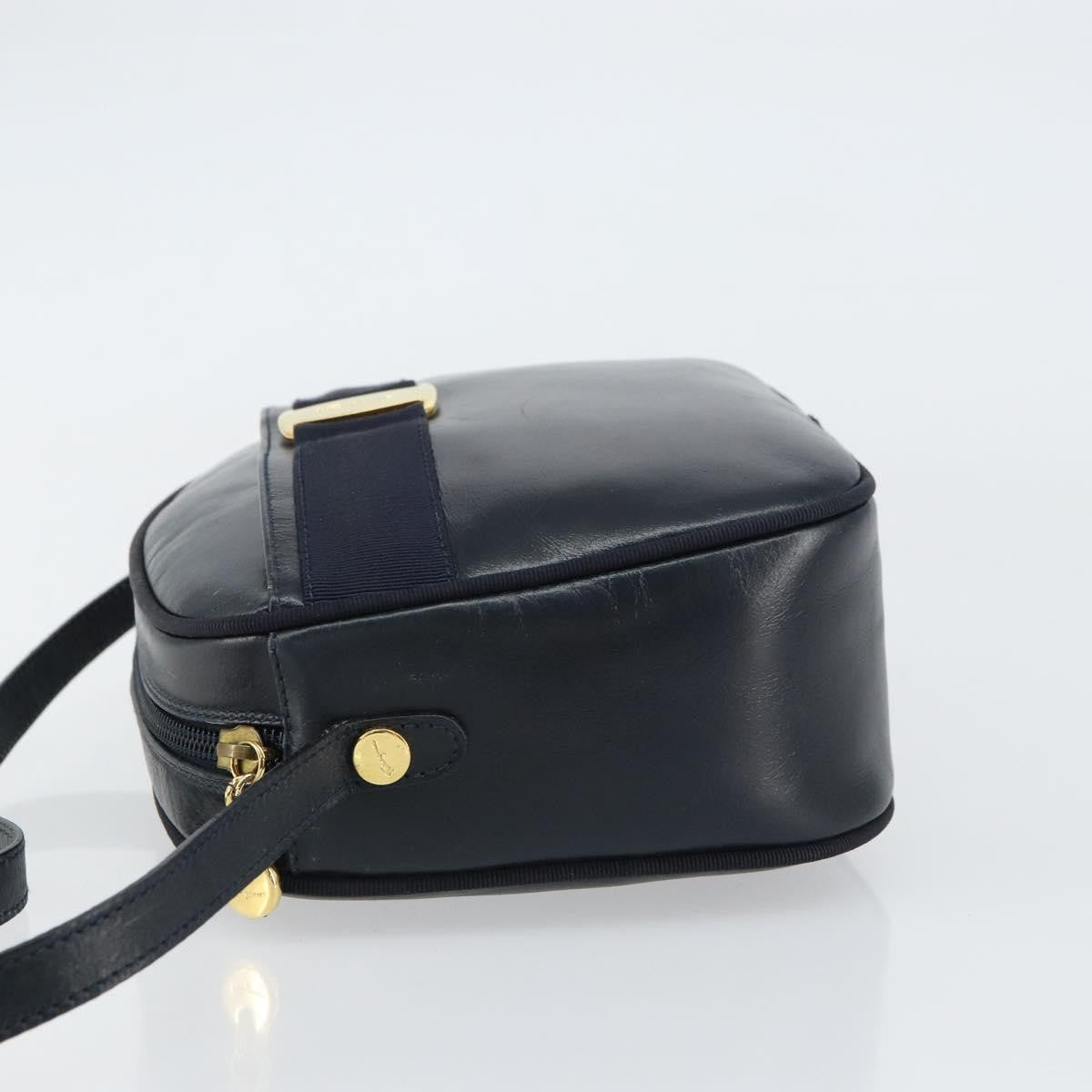 Salvatore Ferragamo Vala Leather Navy Leather Shoulder Bag Bag (Pre-Owned)