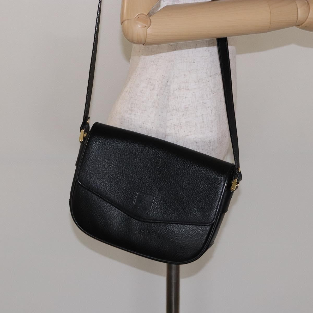 Burberry Flap Shoulder Leather Black Leather Shoulder Bag Bag (Pre-Owned)