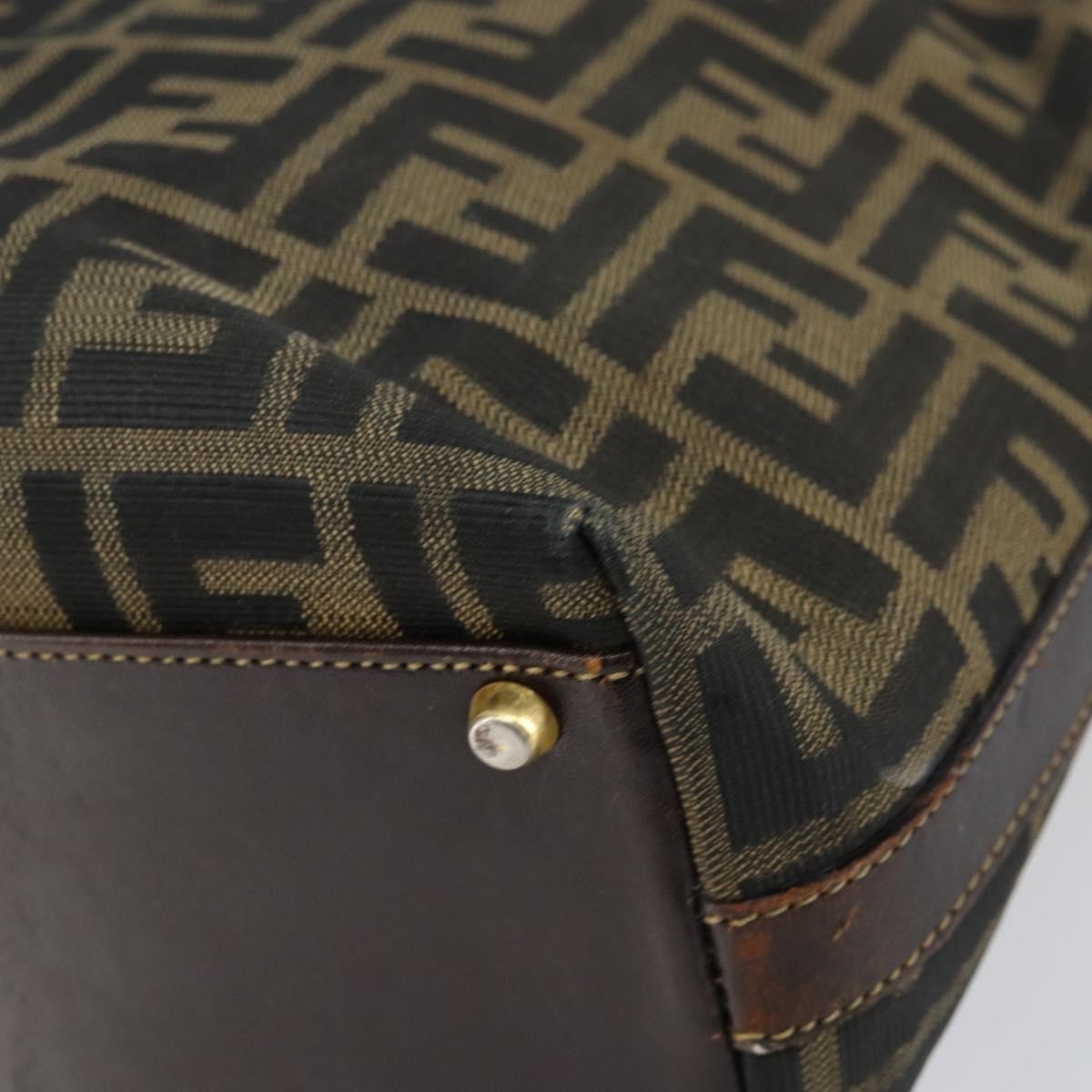 Fendi Vintage Zip Tote Zucca Canvas Brown Canvas Tote Bag Bag (Pre-Owned)