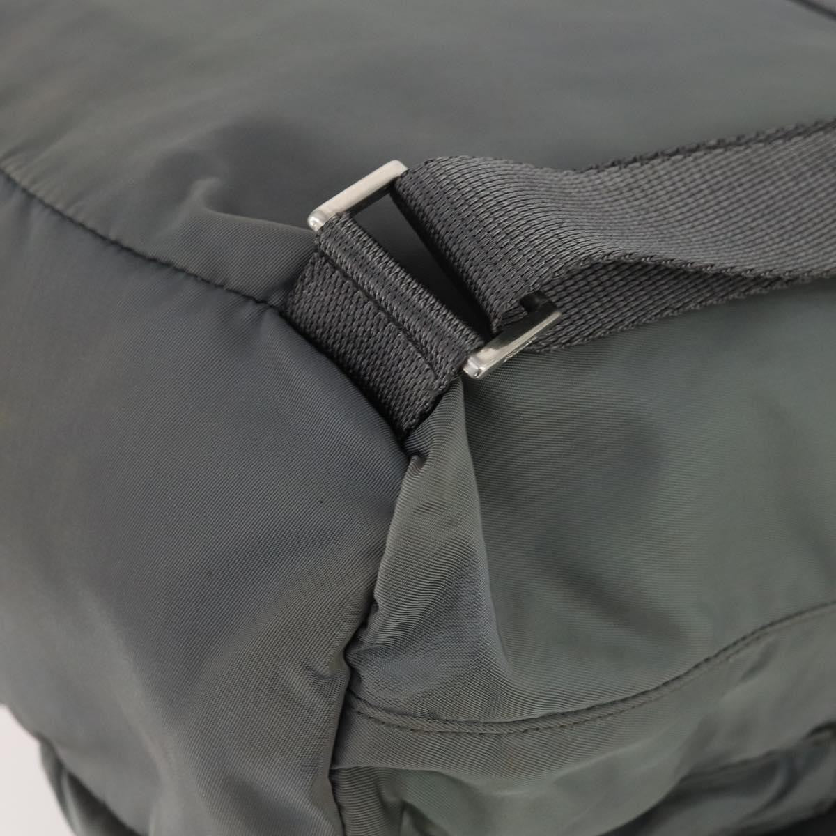 Prada Double Front Pocket Tessuto Gray Nylon Backpack Bag (Pre-Owned)