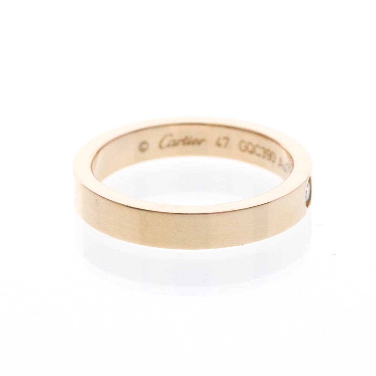 Cartier C De Cartier 18K Pink Gold And Diamond Gold Pink_Gold Ring Jewelry (Pre-Owned)