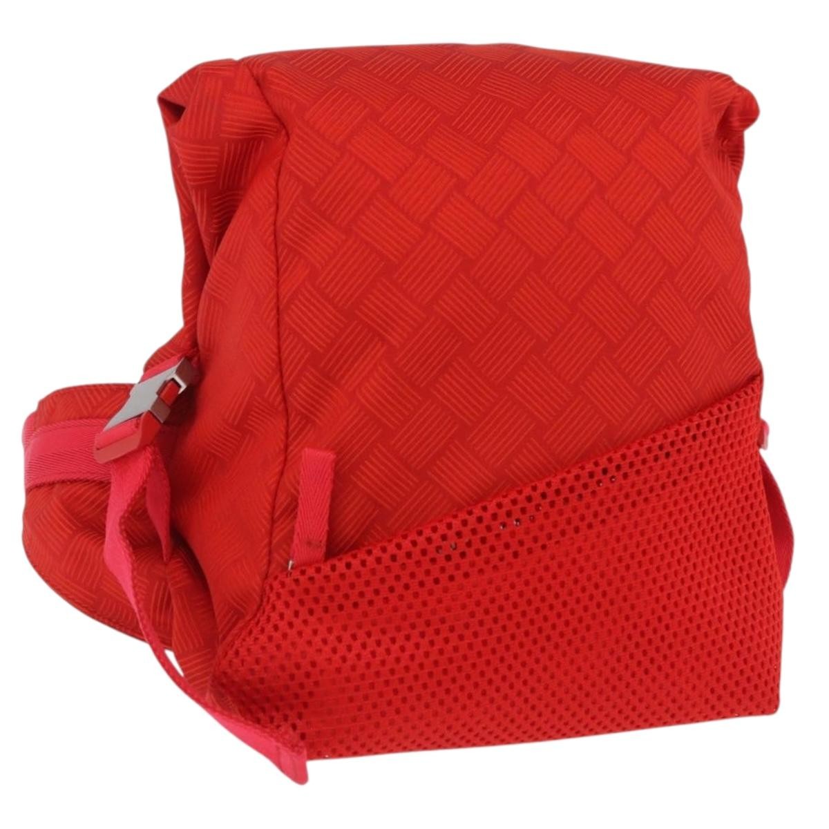 Bottega Veneta Paper Touch Printed Nylon Red Nylon Backpack Bag (Pre-Owned)