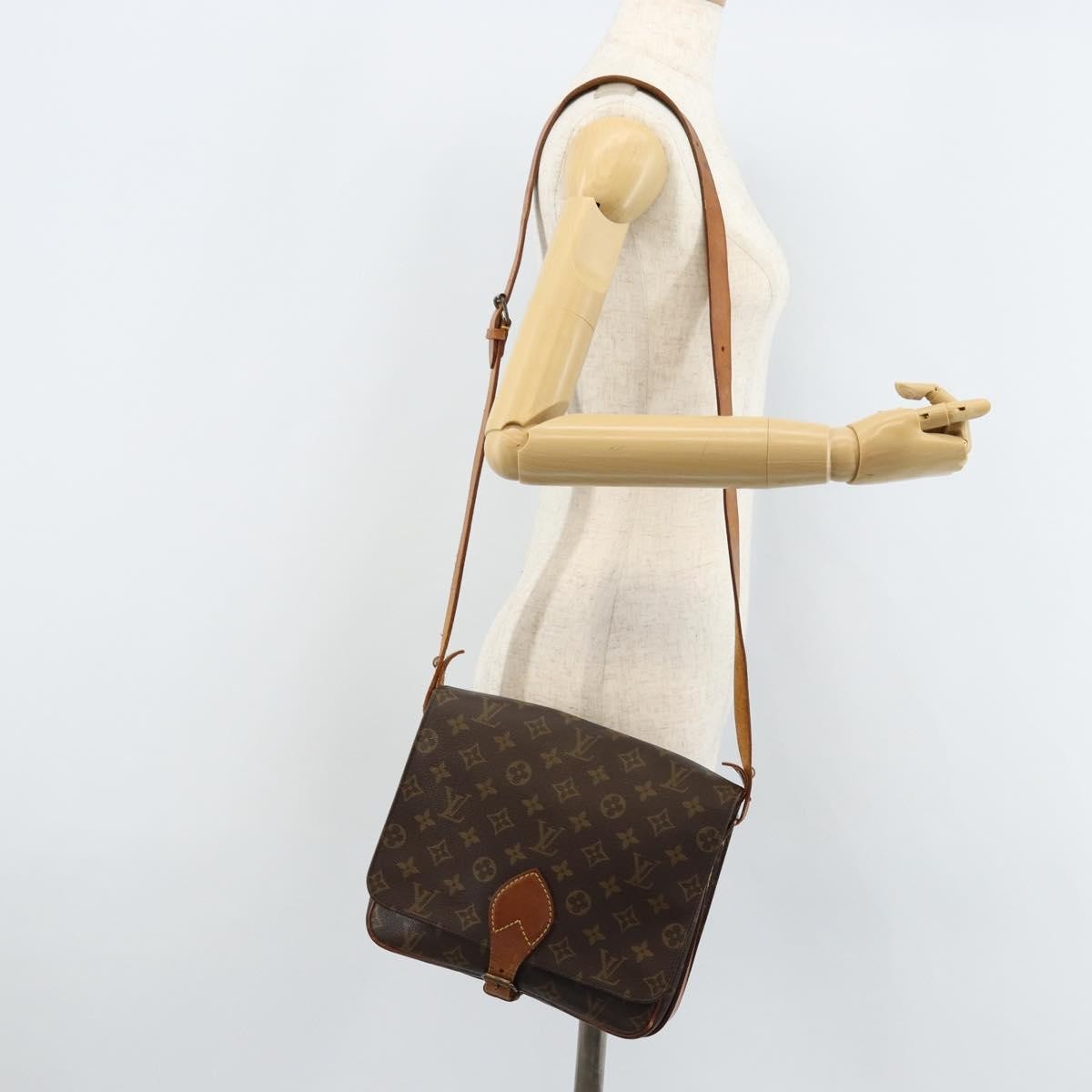Louis Vuitton Cartouchiere Monogram Canvas Brown Canvas Shoulder Bag Bag (Pre-Owned)