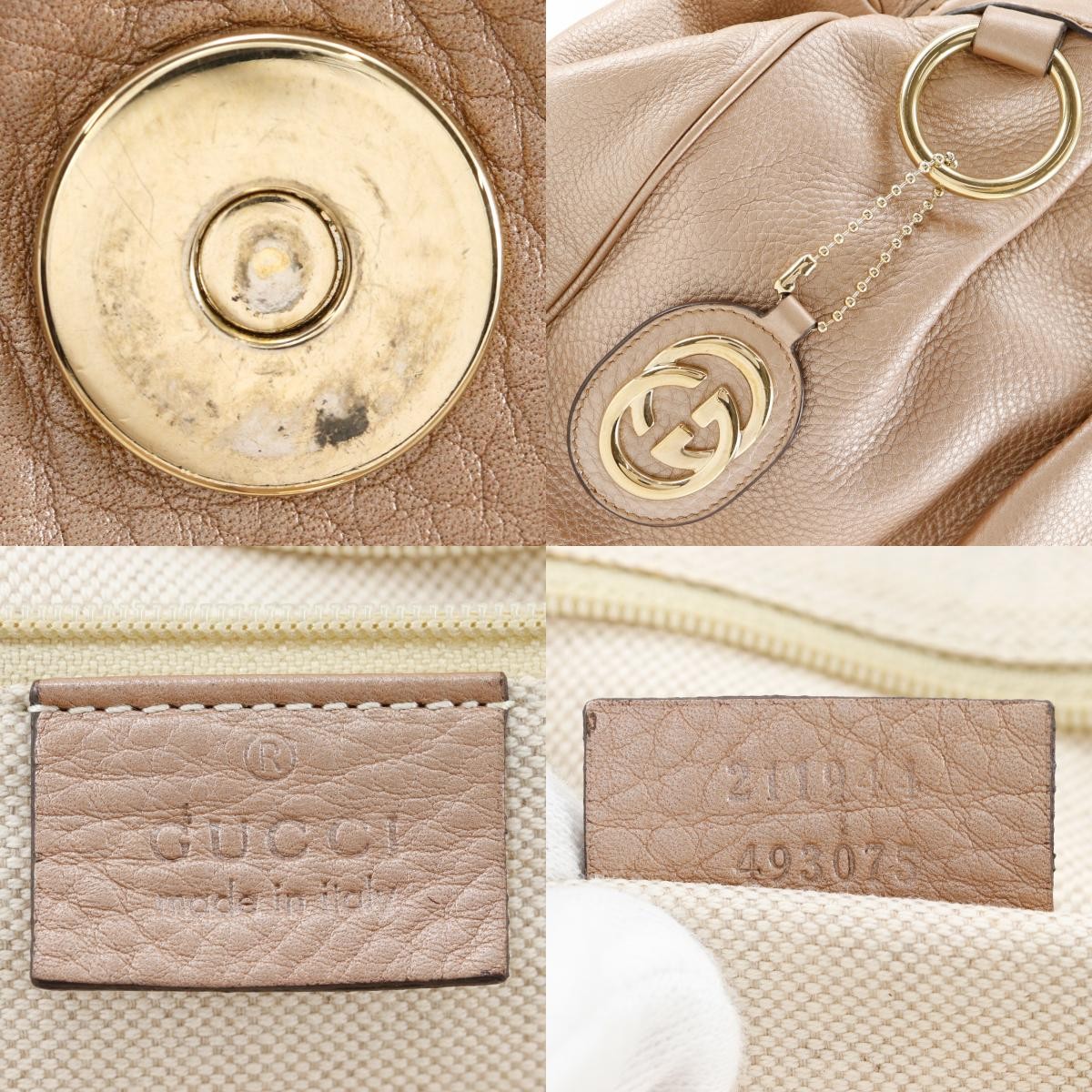 Gucci Sukey Leather Metallic Leather Tote Bag Bag (Pre-Owned)