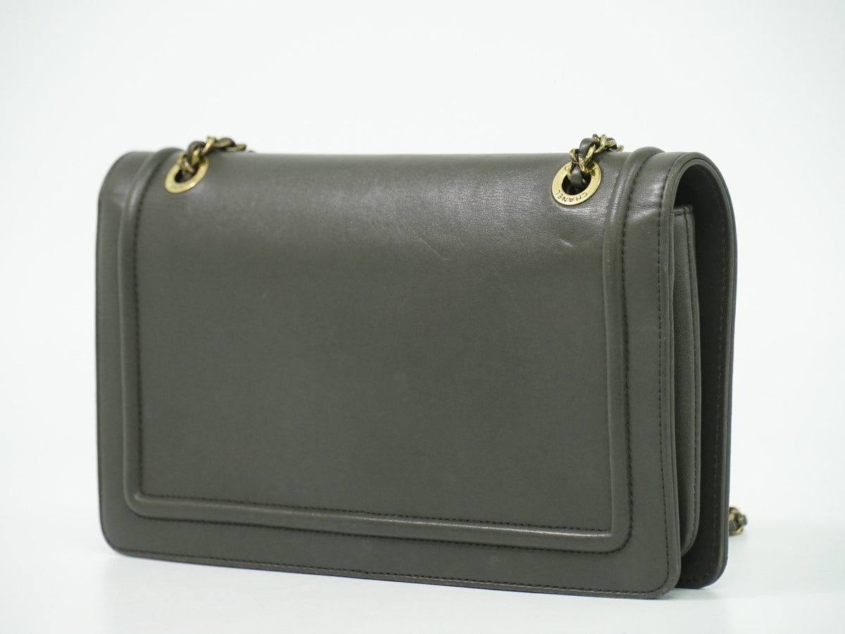 Chanel Cc Antico Flap Lambskin Gray Leather Handbag (Pre-Owned)