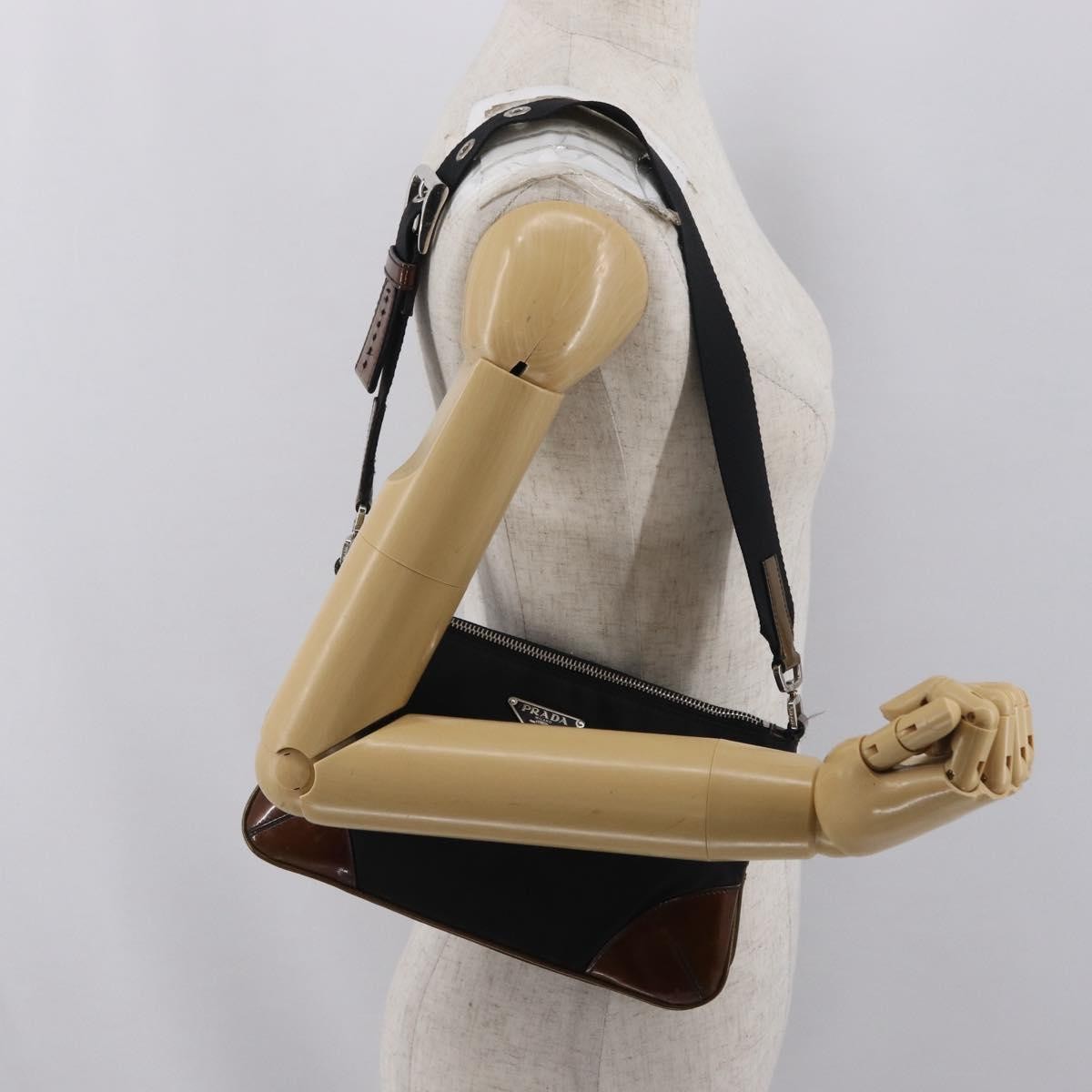 Prada Vintage Tessuto Black Nylon Shoulder Bag Bag (Pre-Owned)