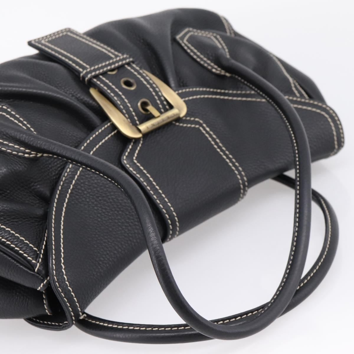 Celine Shoulder Leather Black Leather Shoulder Bag Bag (Pre-Owned)
