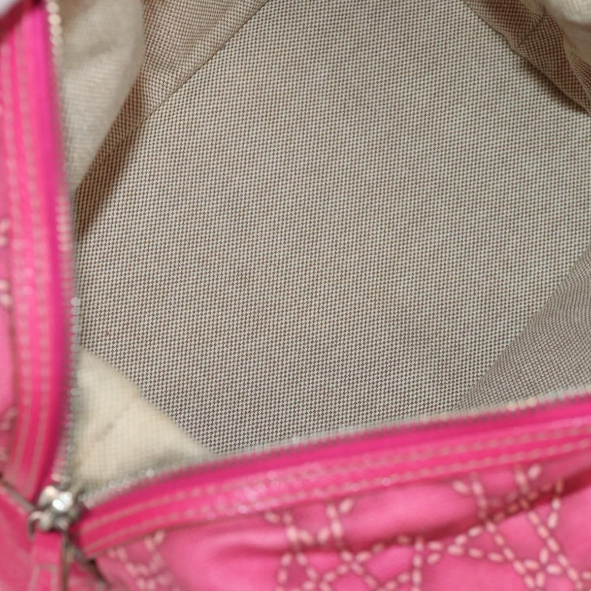 Christian Dior Cannage Canvas Pink Canvas Handbag (Pre-Owned)