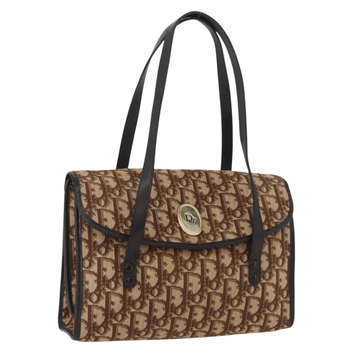 Christian Dior Trotter Canvas Beige Canvas Shoulder Bag Bag (Pre-Owned)