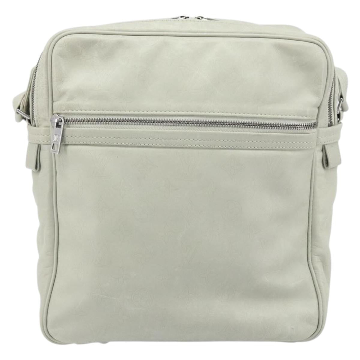 Louis Vuitton Clarkson Messenger Monogram Shadow Leather White Leather Handbag (Pre-Owned)