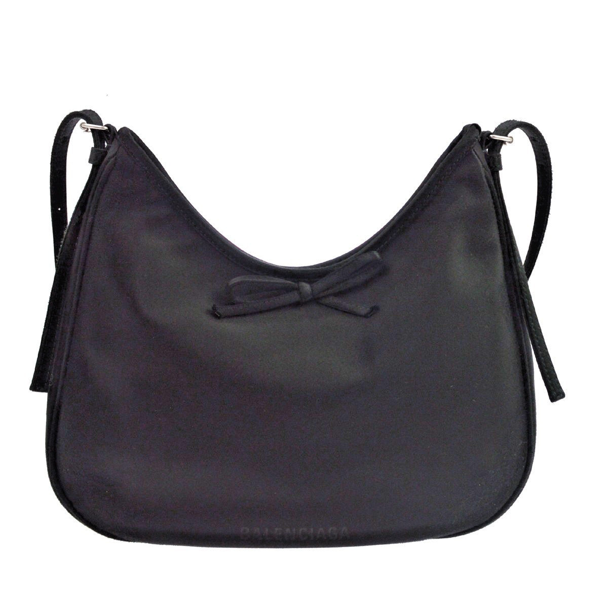 Balenciaga Leopolda Satin Black Satin Shoulder Bag Bag (Pre-Owned)